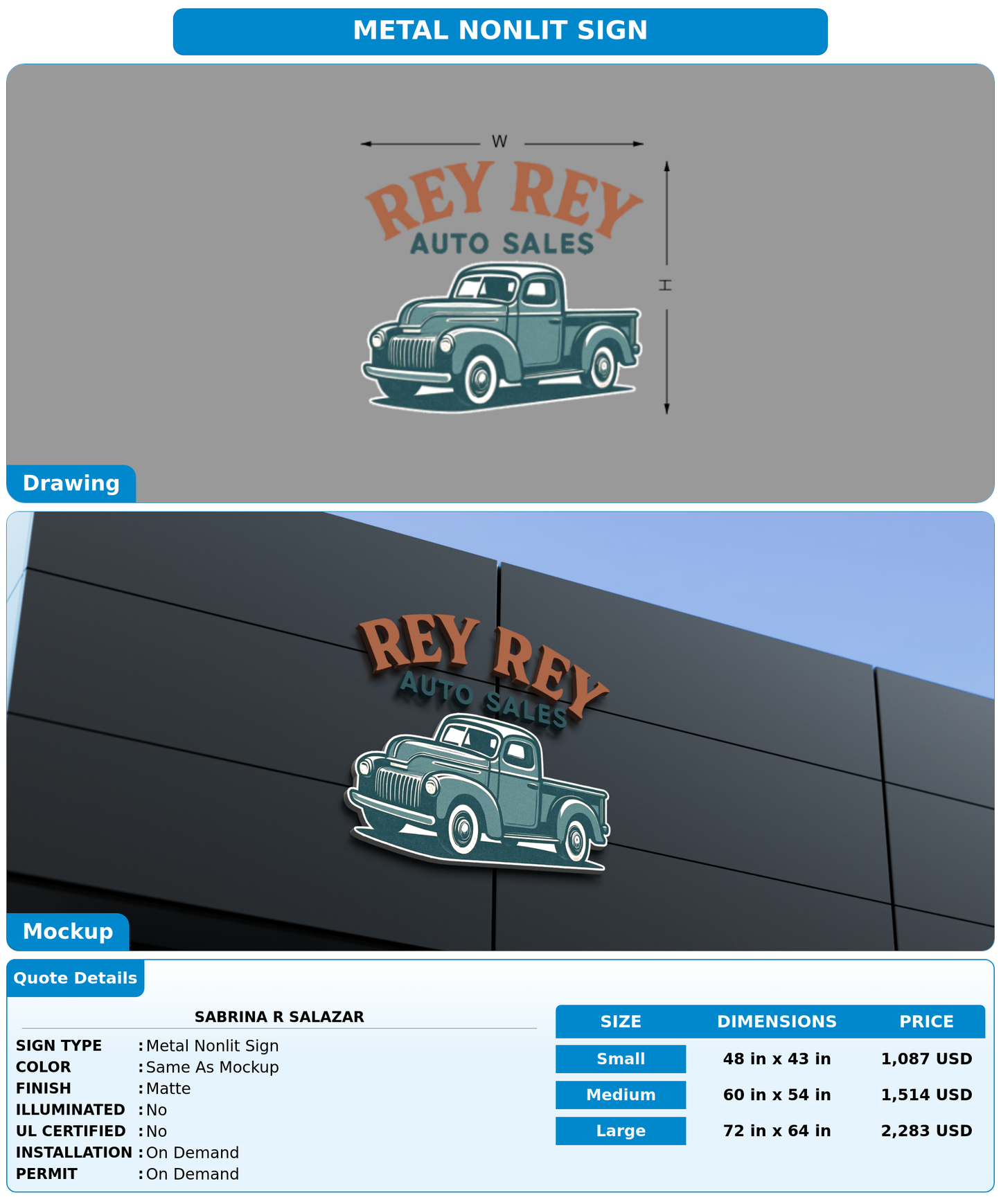 CUSTOM MOCKUP SIGN FOR Sabrina R Salazar