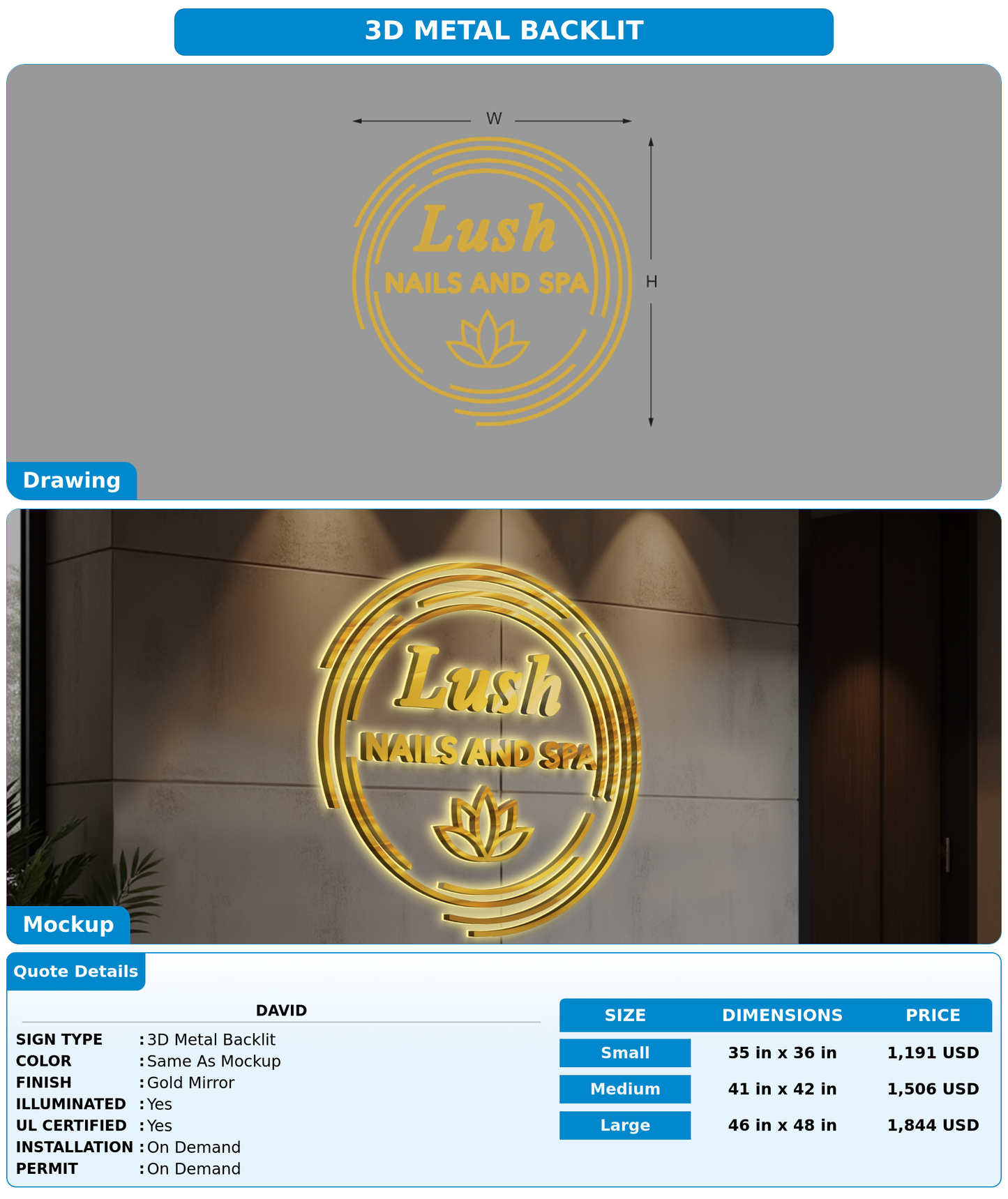 CUSTOM MOCKUP SIGN FOR David