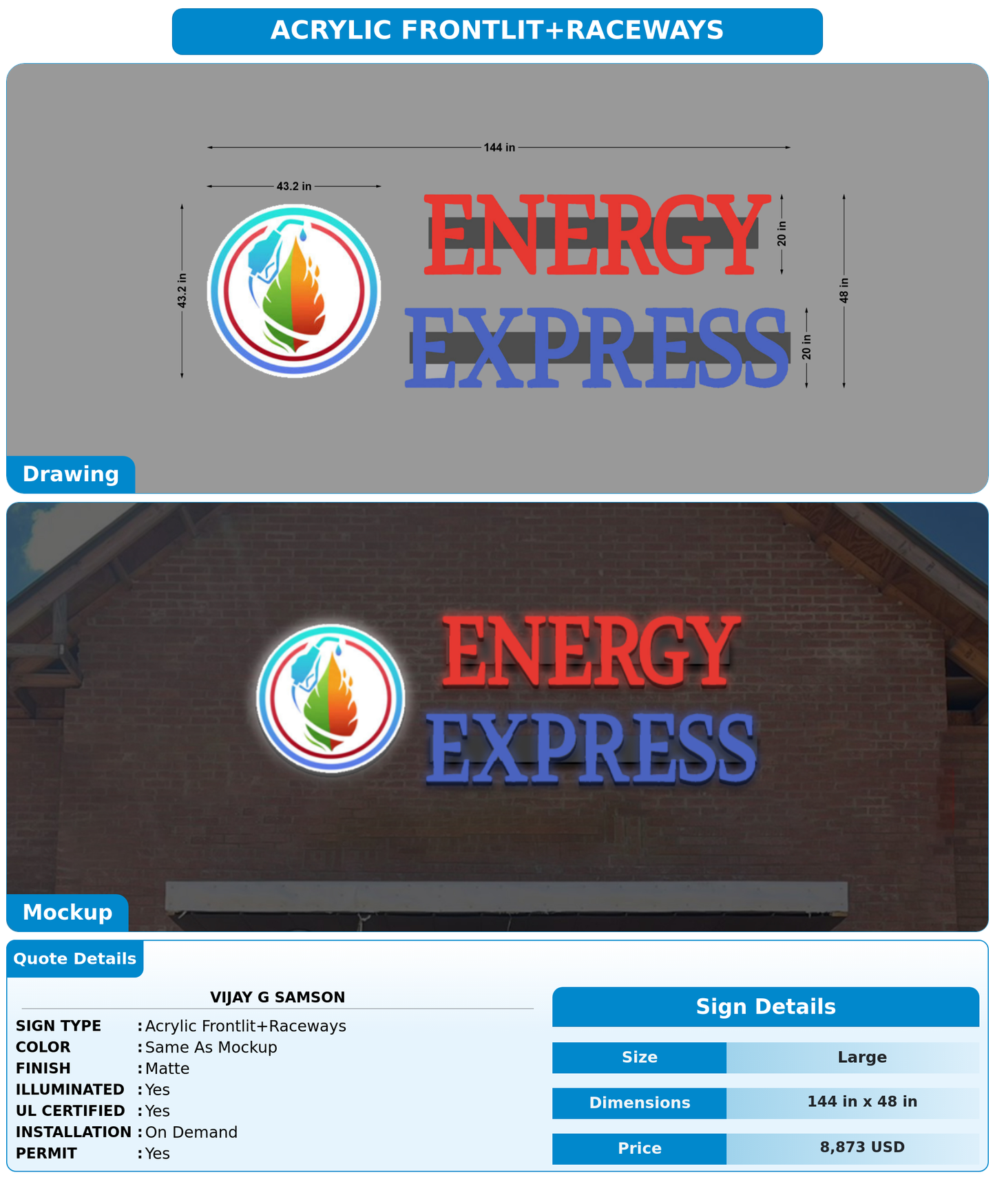 CUSTOM MOCKUP SIGN FOR Vijay G Samson