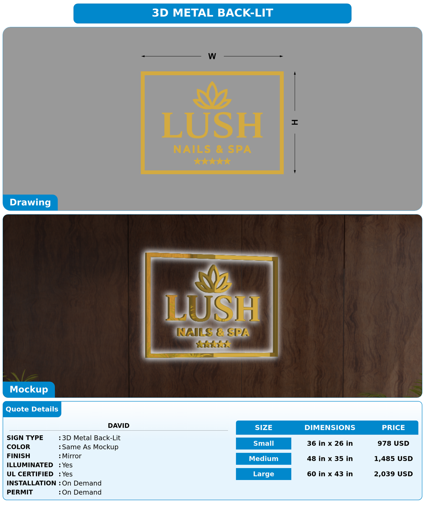 CUSTOM MOCKUP SIGN FOR David