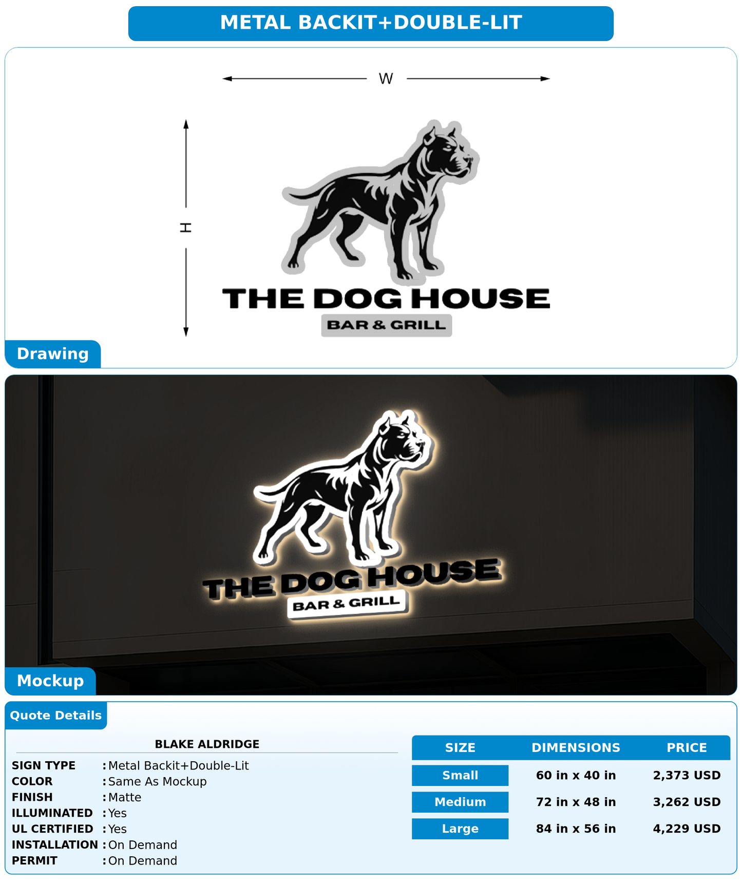 CUSTOM MOCKUP SIGN FOR Blake Aldridge