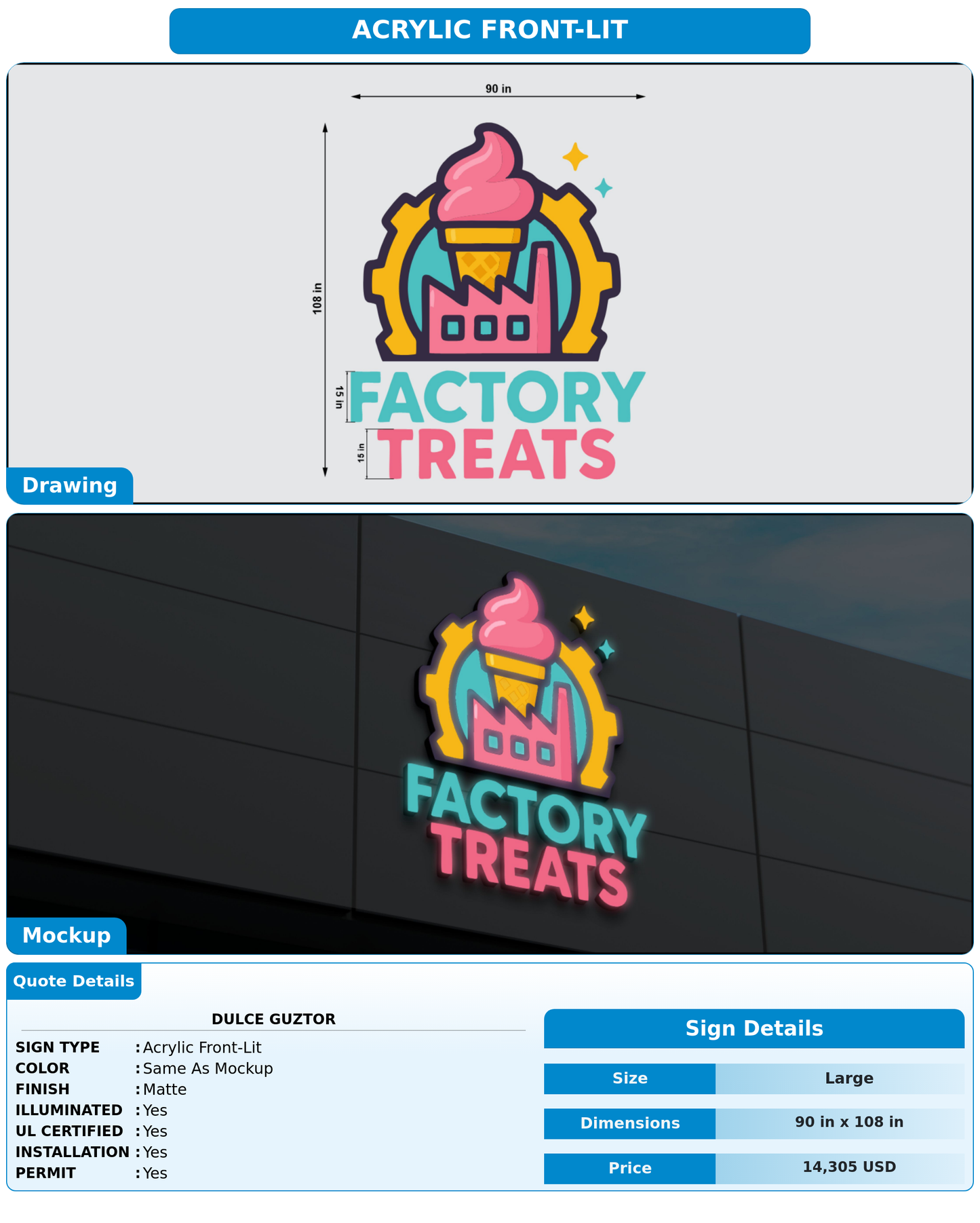 CUSTOM MOCKUP SIGN FOR Dulce GuzTor