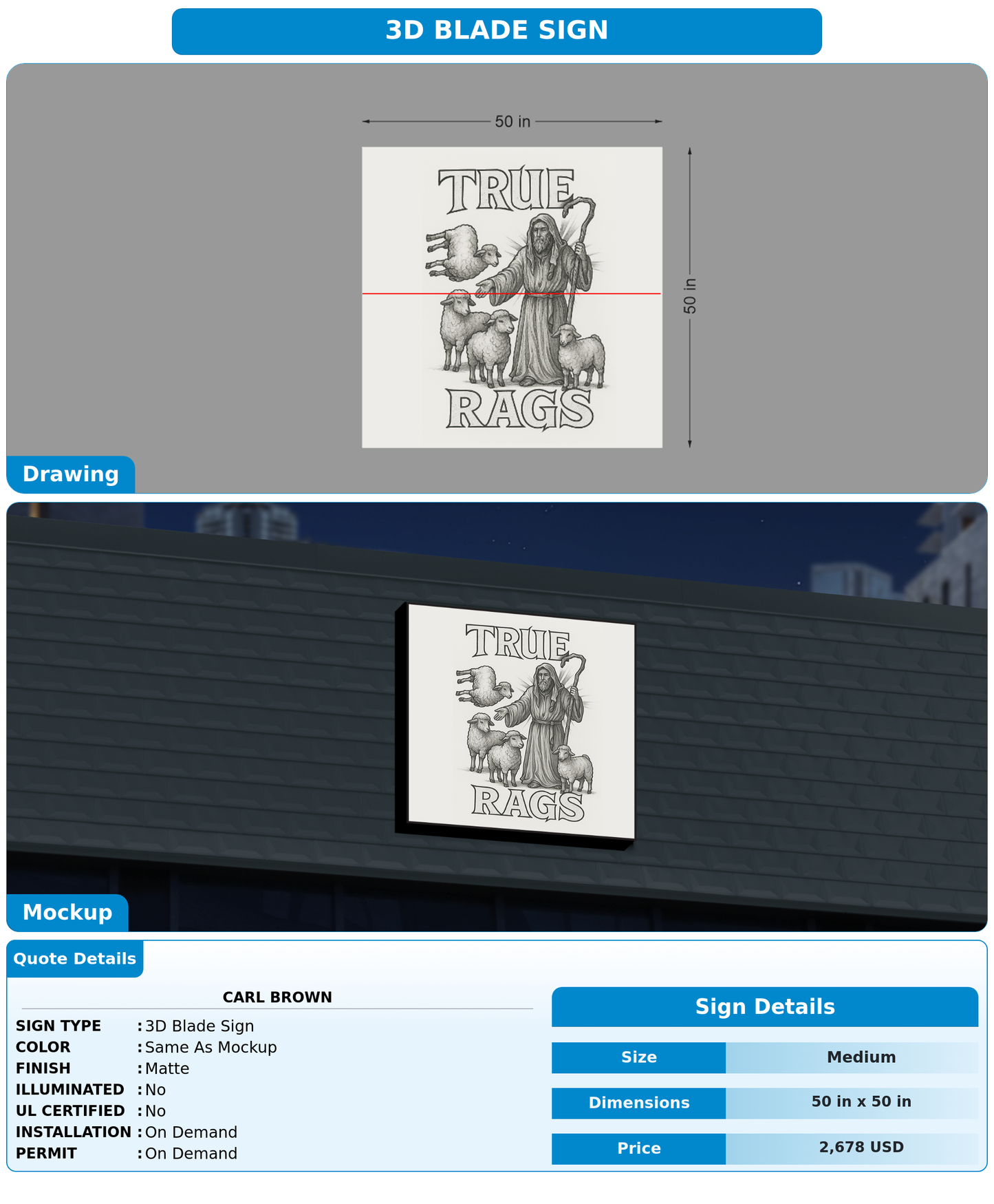 CUSTOM MOCKUP SIGN FOR Carl Brown