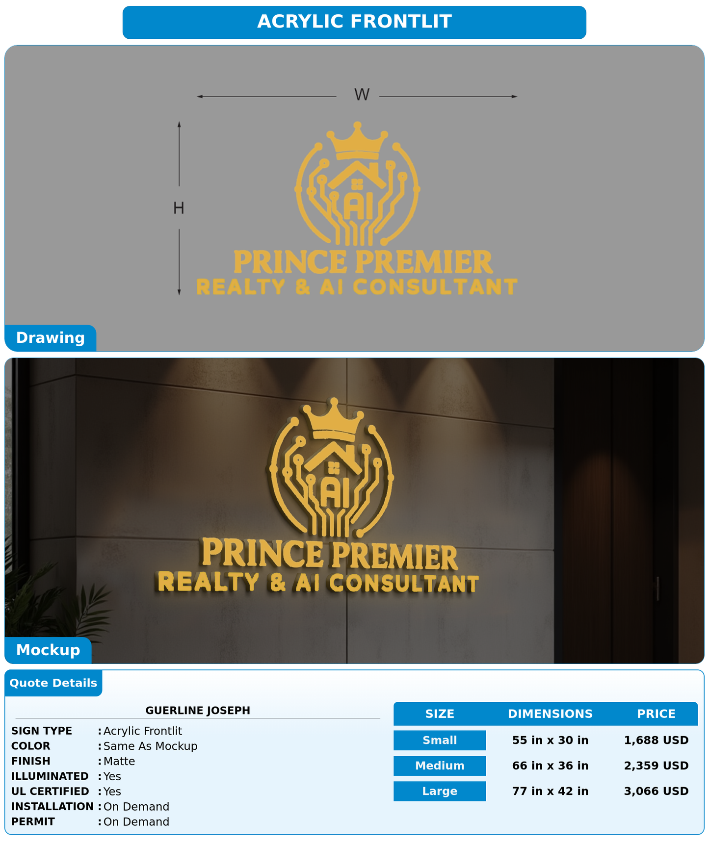 CUSTOM MOCKUP SIGN FOR Guerline Joseph