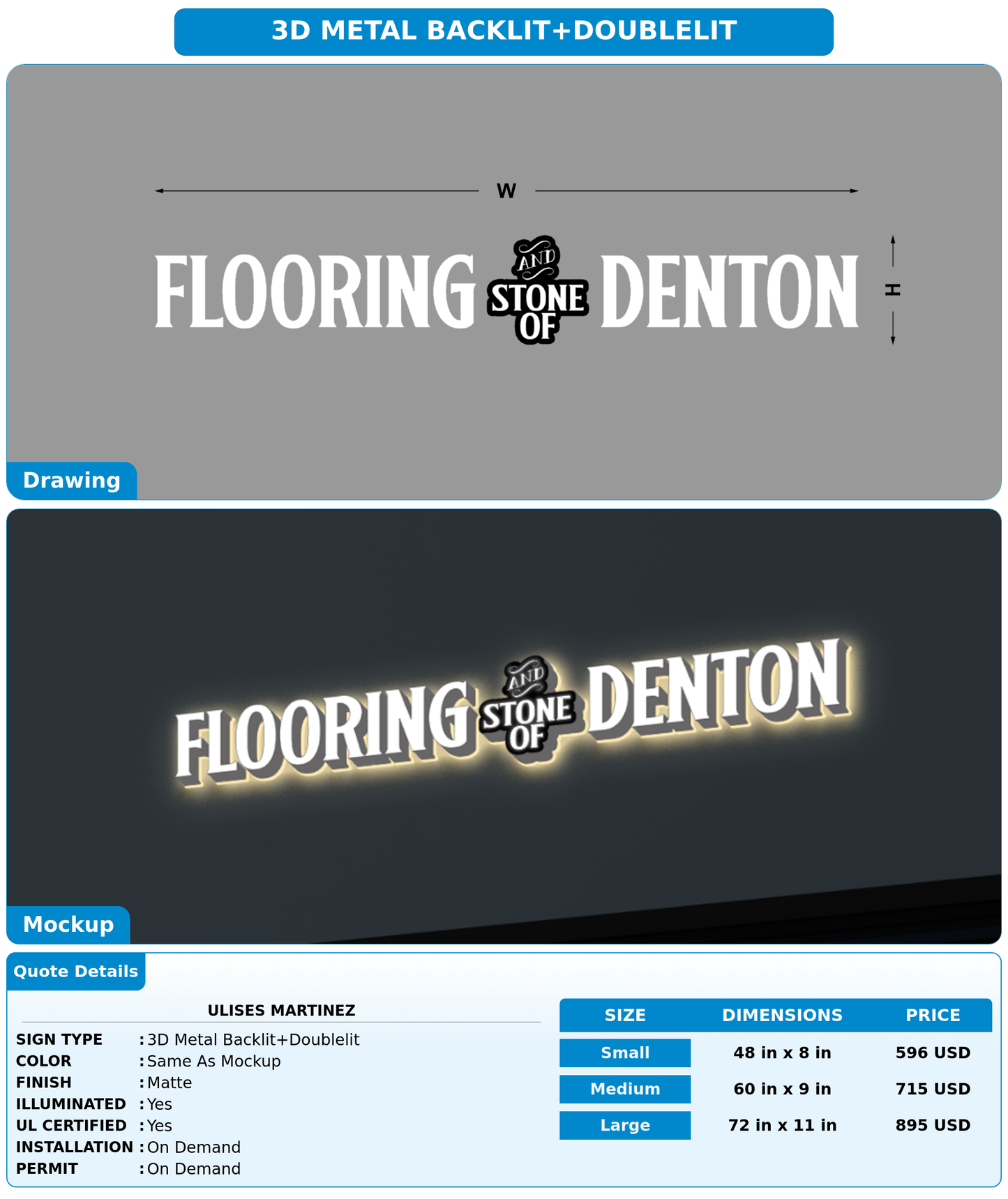 CUSTOM MOCKUP SIGN FOR Ulises Martinez