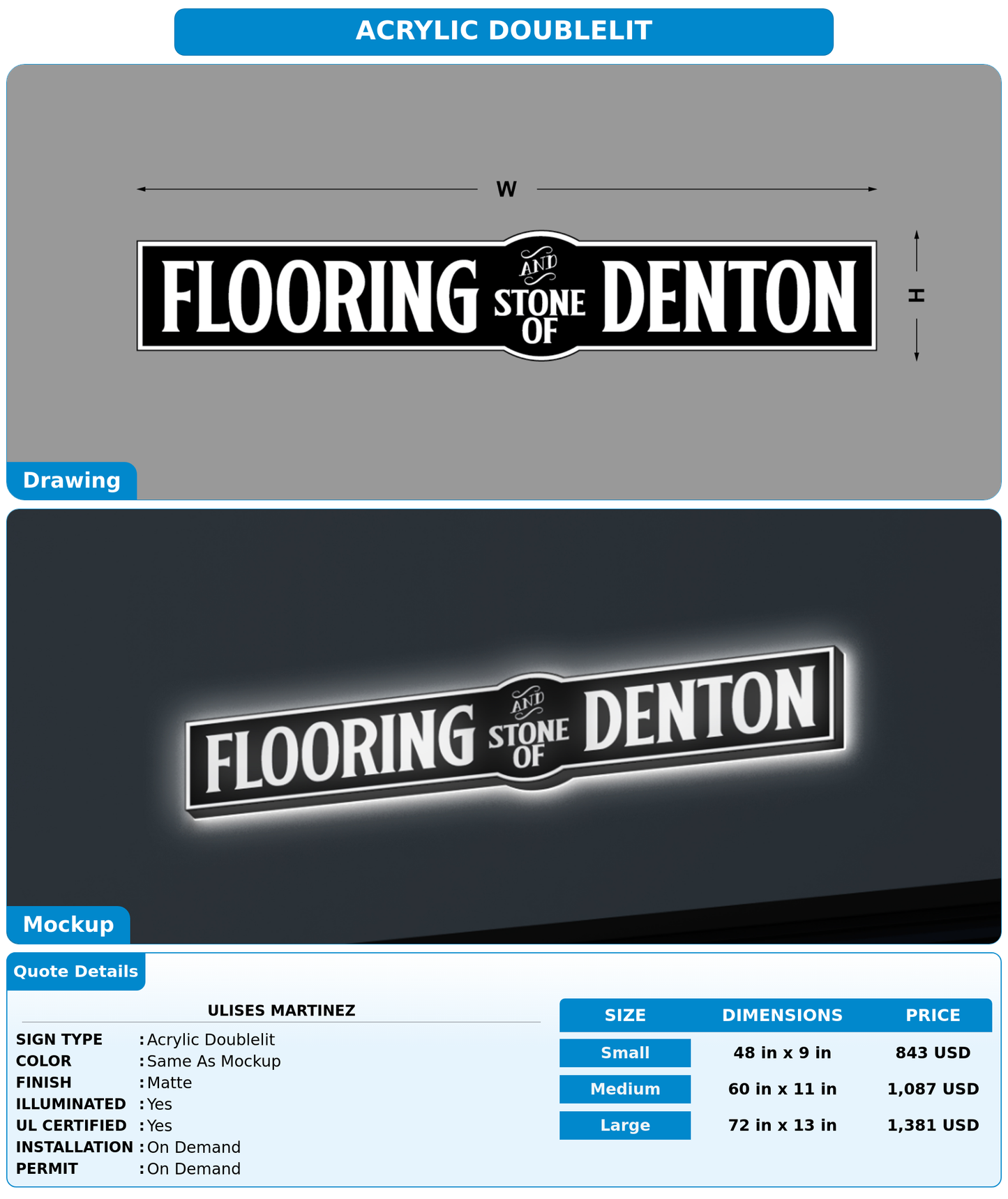 CUSTOM MOCKUP SIGN FOR Ulises Martinez