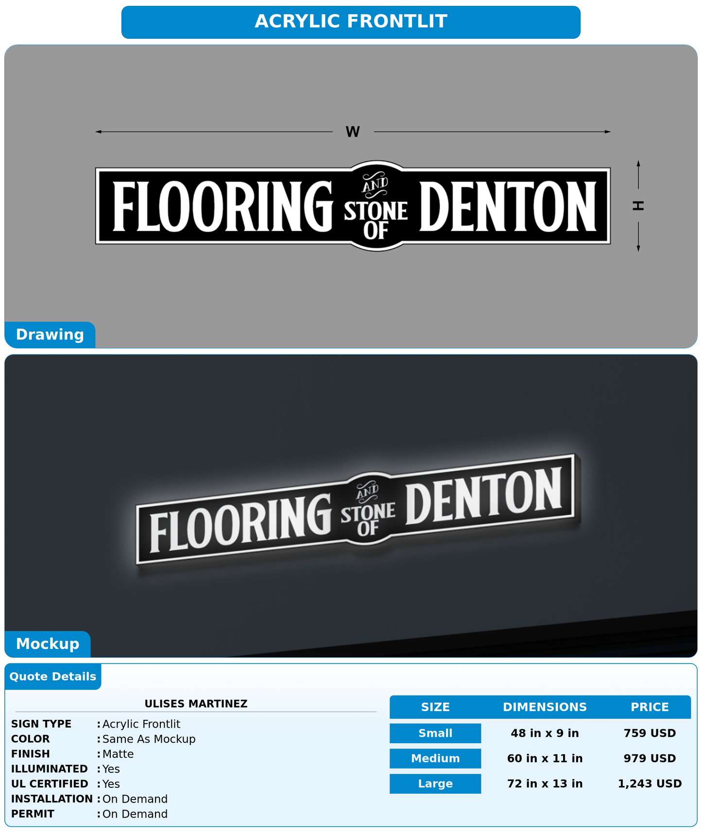 CUSTOM MOCKUP SIGN FOR Ulises Martinez