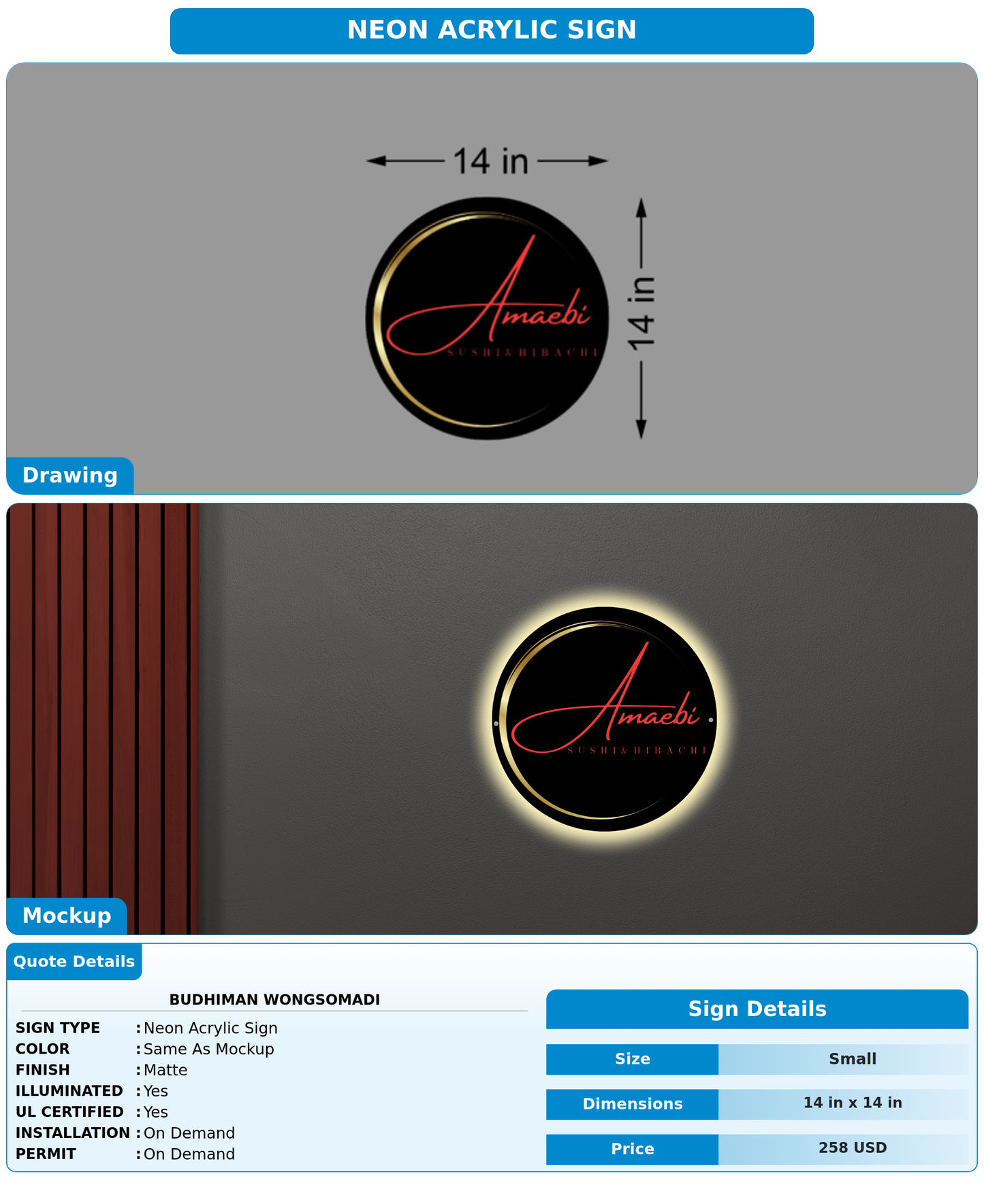 CUSTOM MOCKUP SIGN FOR Budhiman Wongsomadi
