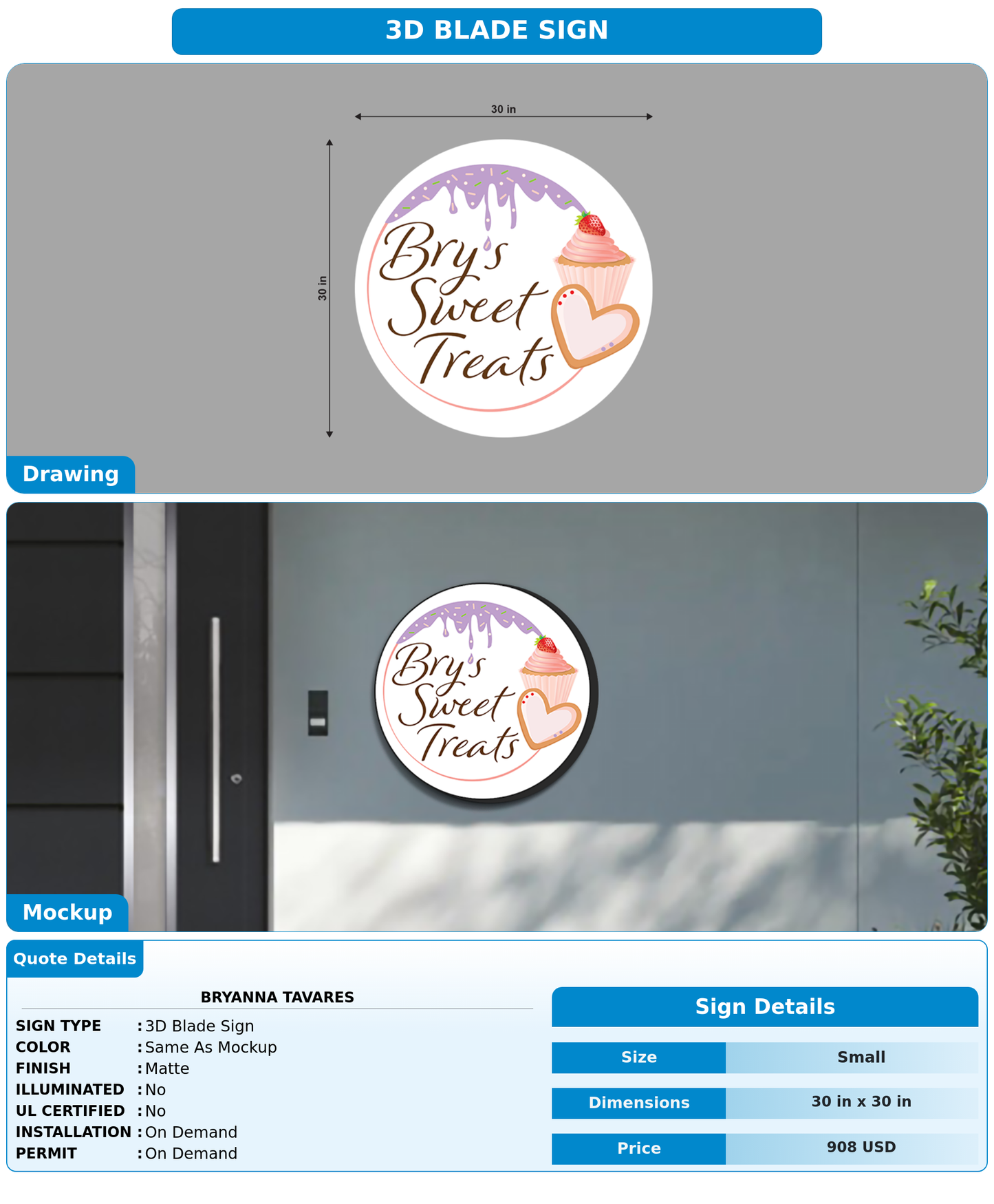 CUSTOM MOCKUP SIGN FOR Bryanna Tavares