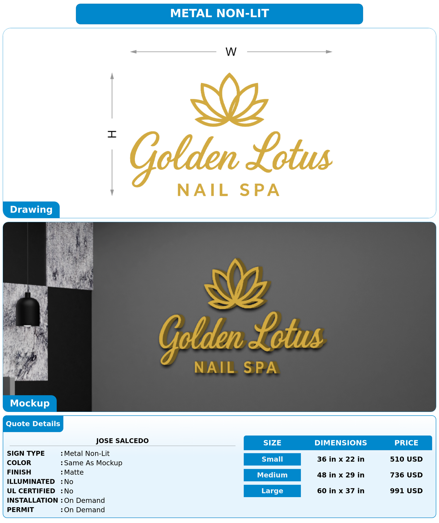 CUSTOM MOCKUP SIGN FOR Jose Salcedo