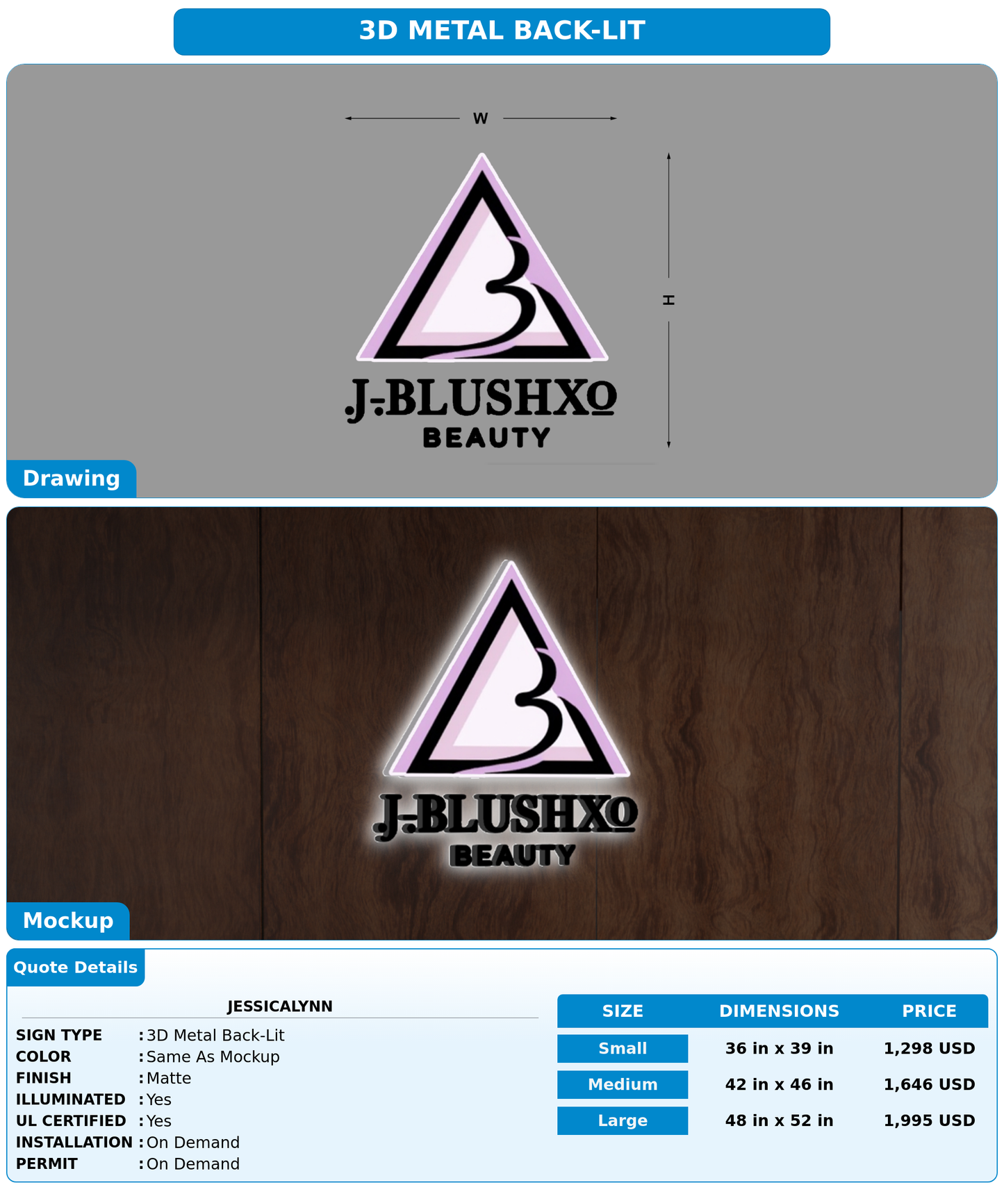 CUSTOM MOCKUP SIGN FOR Jessicalynn