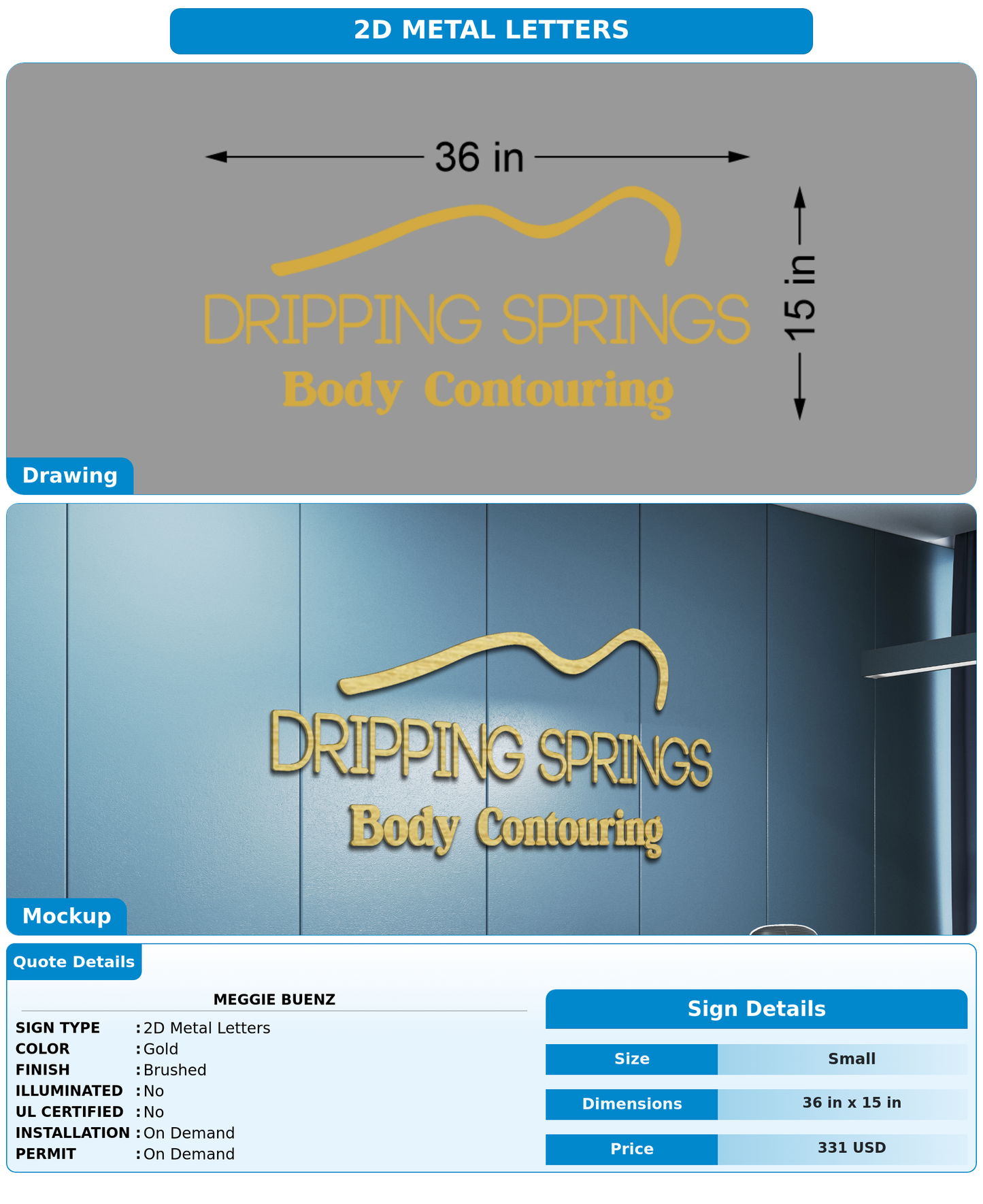 CUSTOM MOCKUP SIGN FOR Meggie Buenz