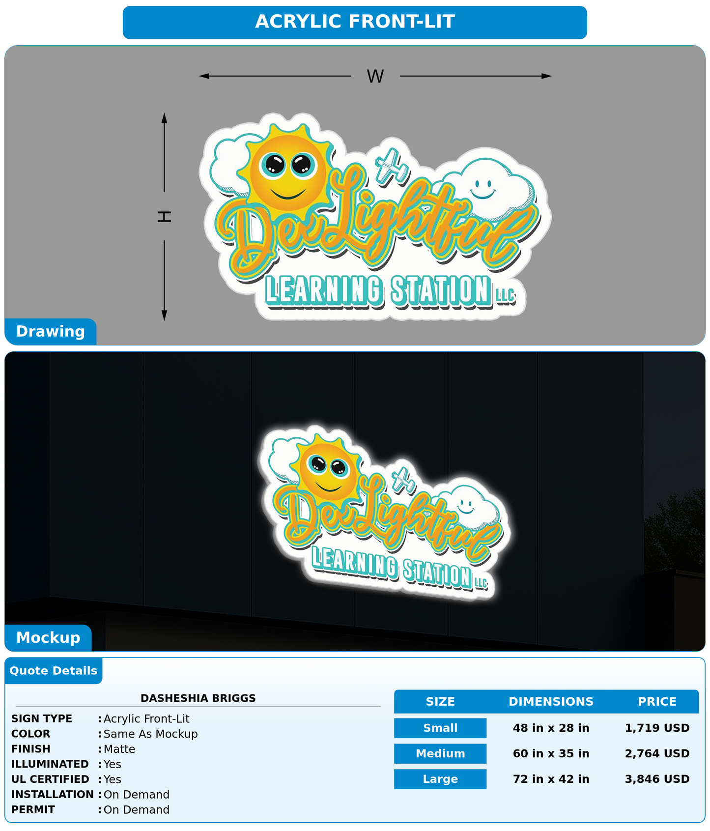 CUSTOM MOCKUP SIGN FOR Dasheshia Briggs