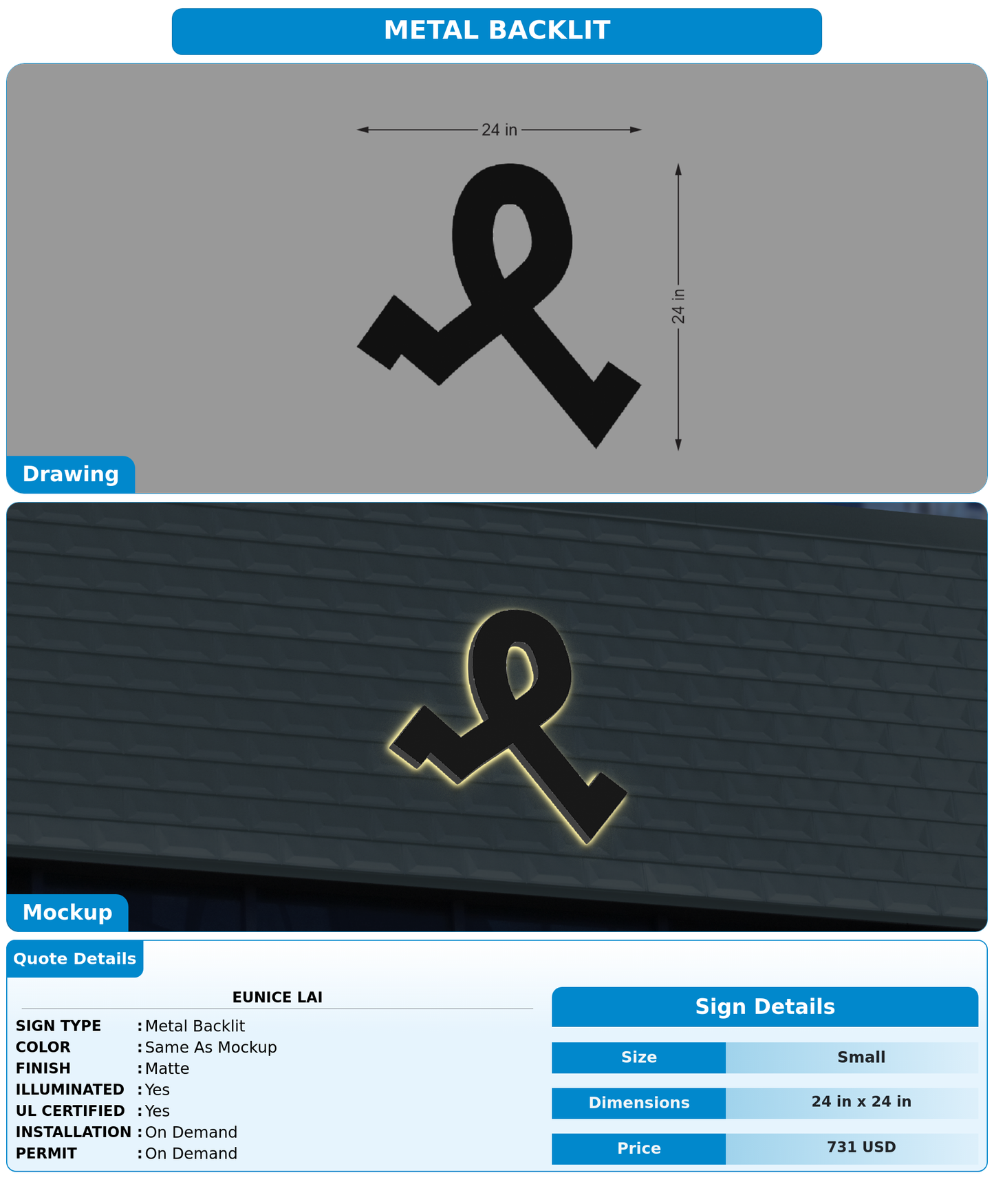 CUSTOM MOCKUP SIGN FOR Eunice Lai