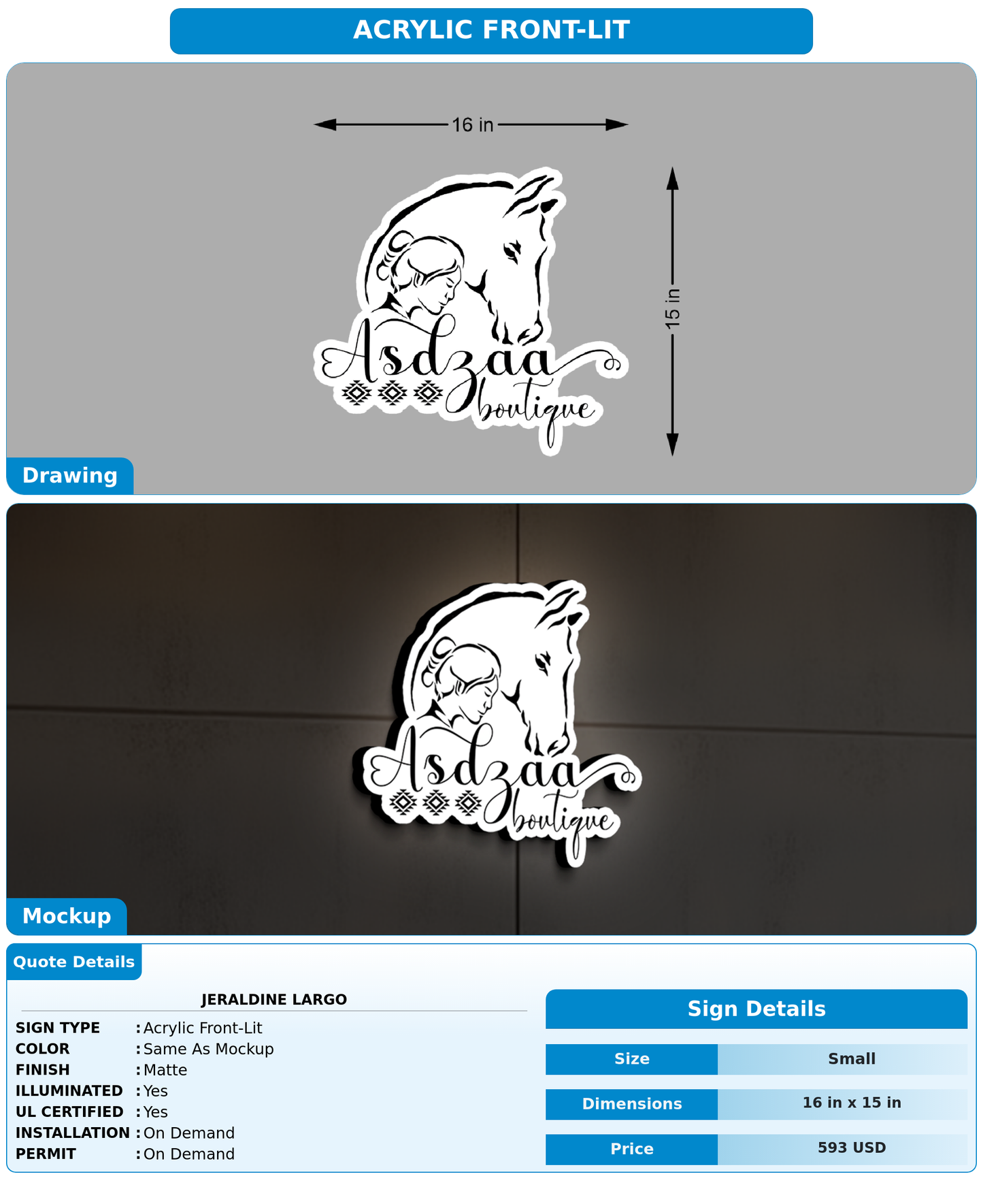 CUSTOM MOCKUP SIGN FOR Jeraldine Largo