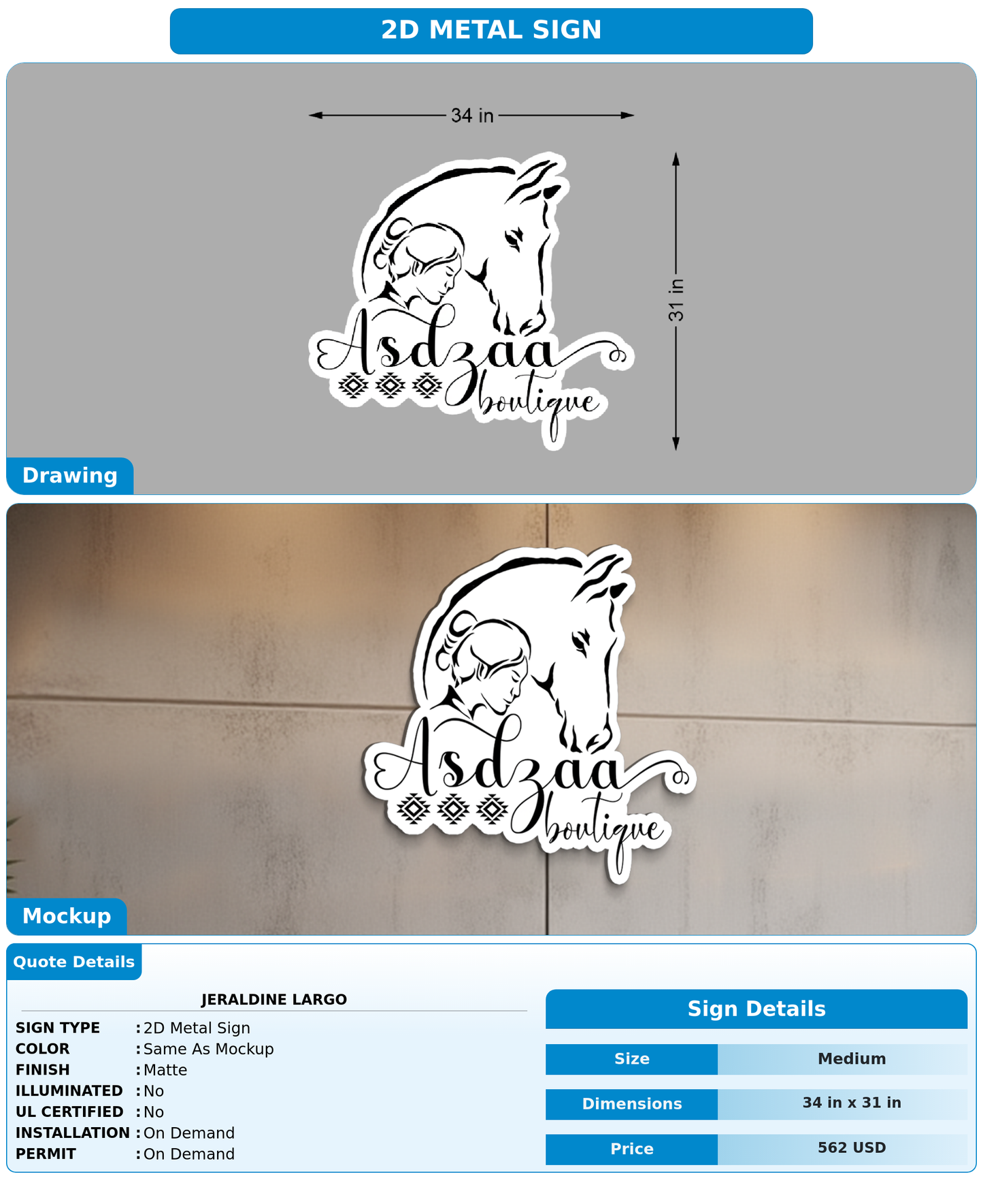 CUSTOM MOCKUP SIGN FOR Jeraldine Largo