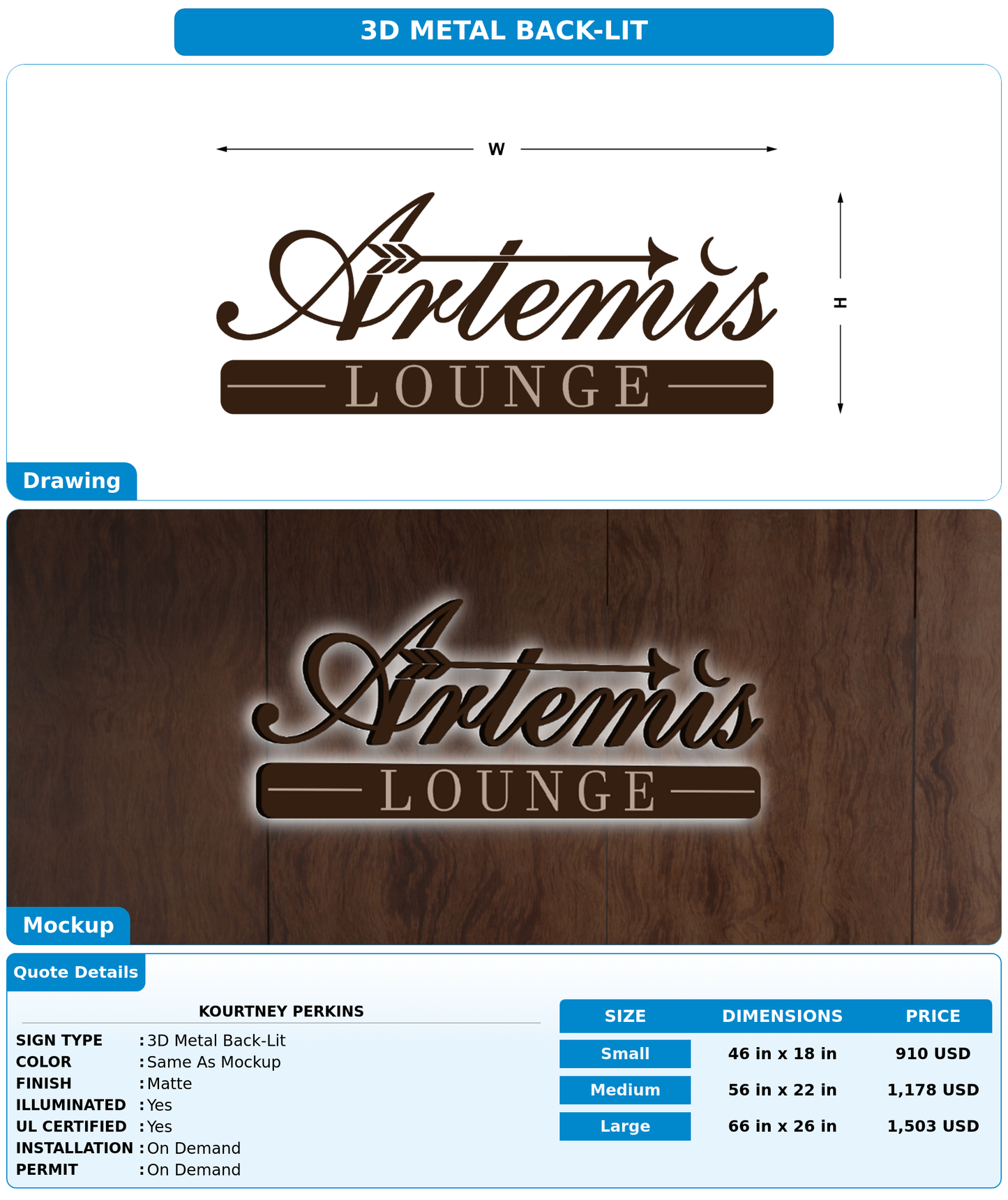 CUSTOM MOCKUP SIGN FOR Kourtney Perkins