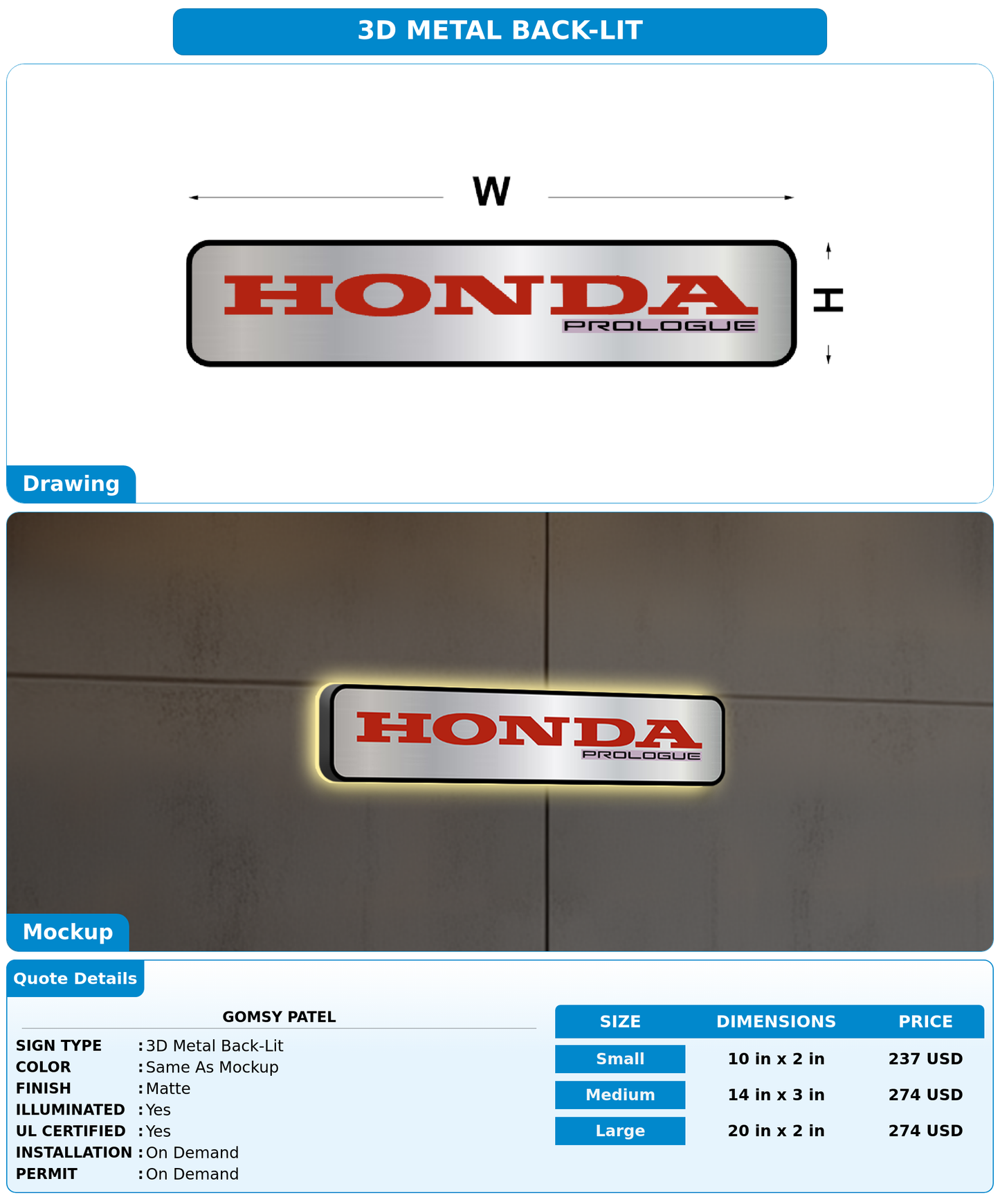 CUSTOM MOCKUP SIGN FOR gomsy patel