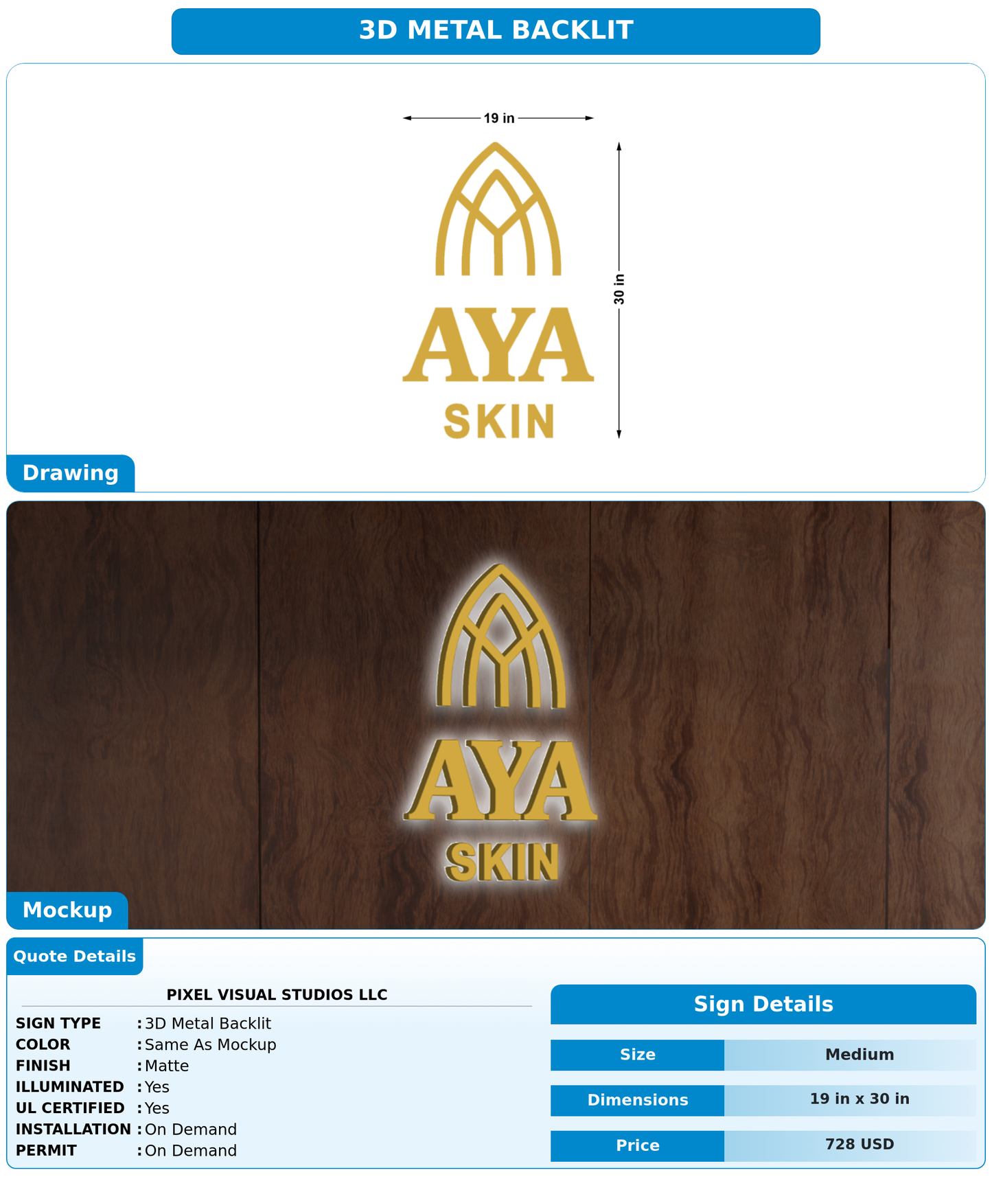 CUSTOM MOCKUP SIGN FOR PIXEL VISUAL STUDIOS LLC