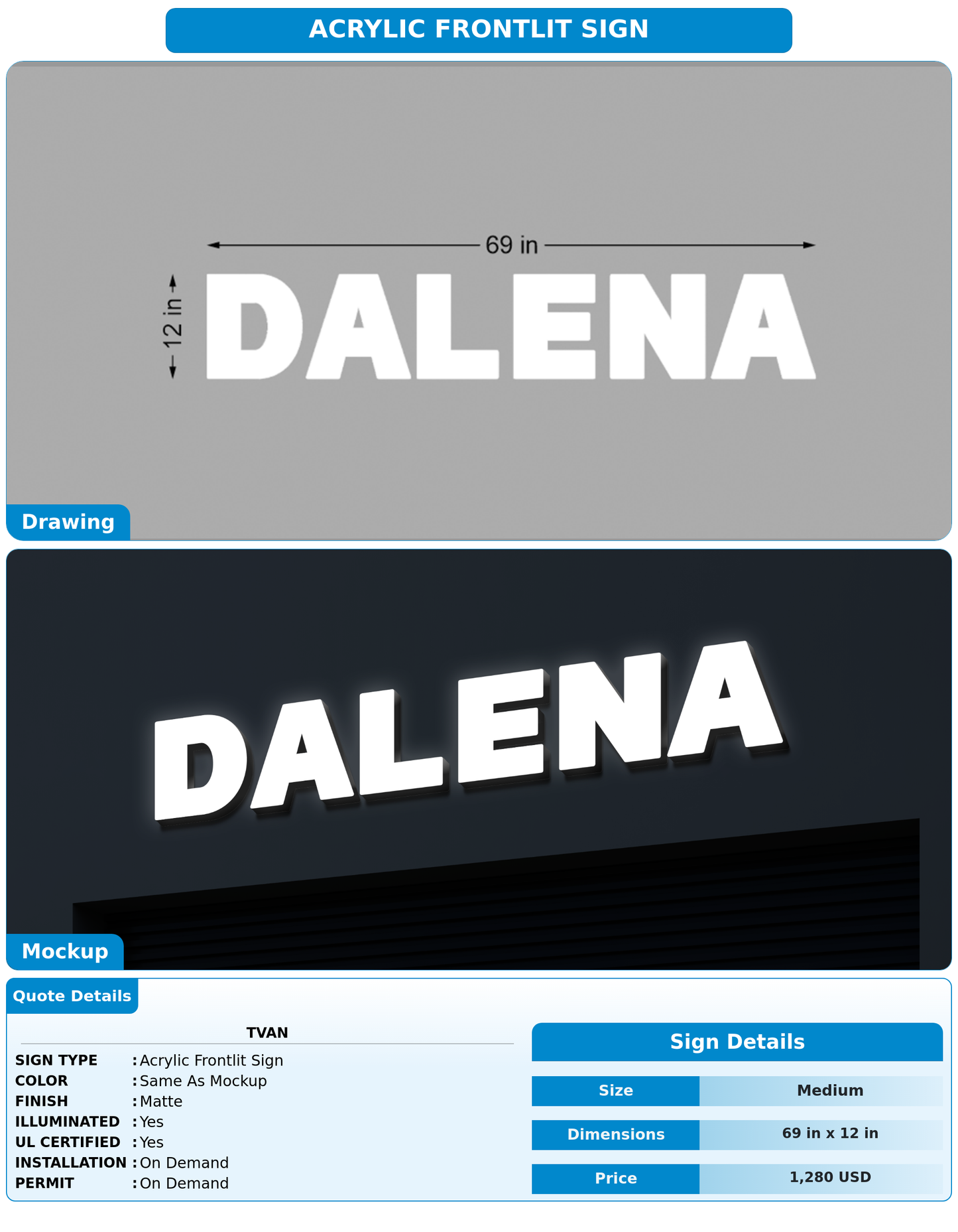 CUSTOM MOCKUP SIGN FOR Tvan