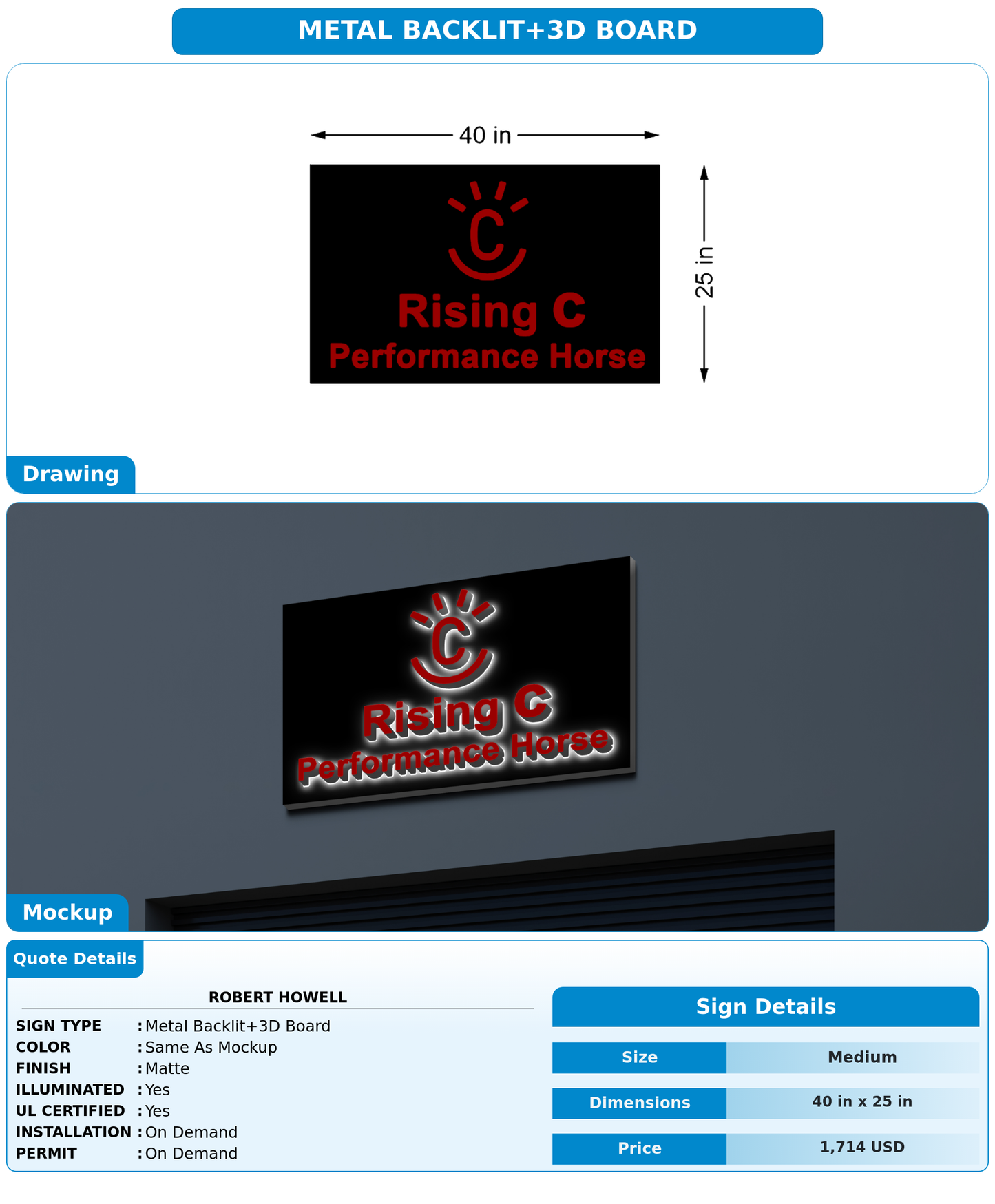 CUSTOM MOCKUP SIGN FOR Robert Howell