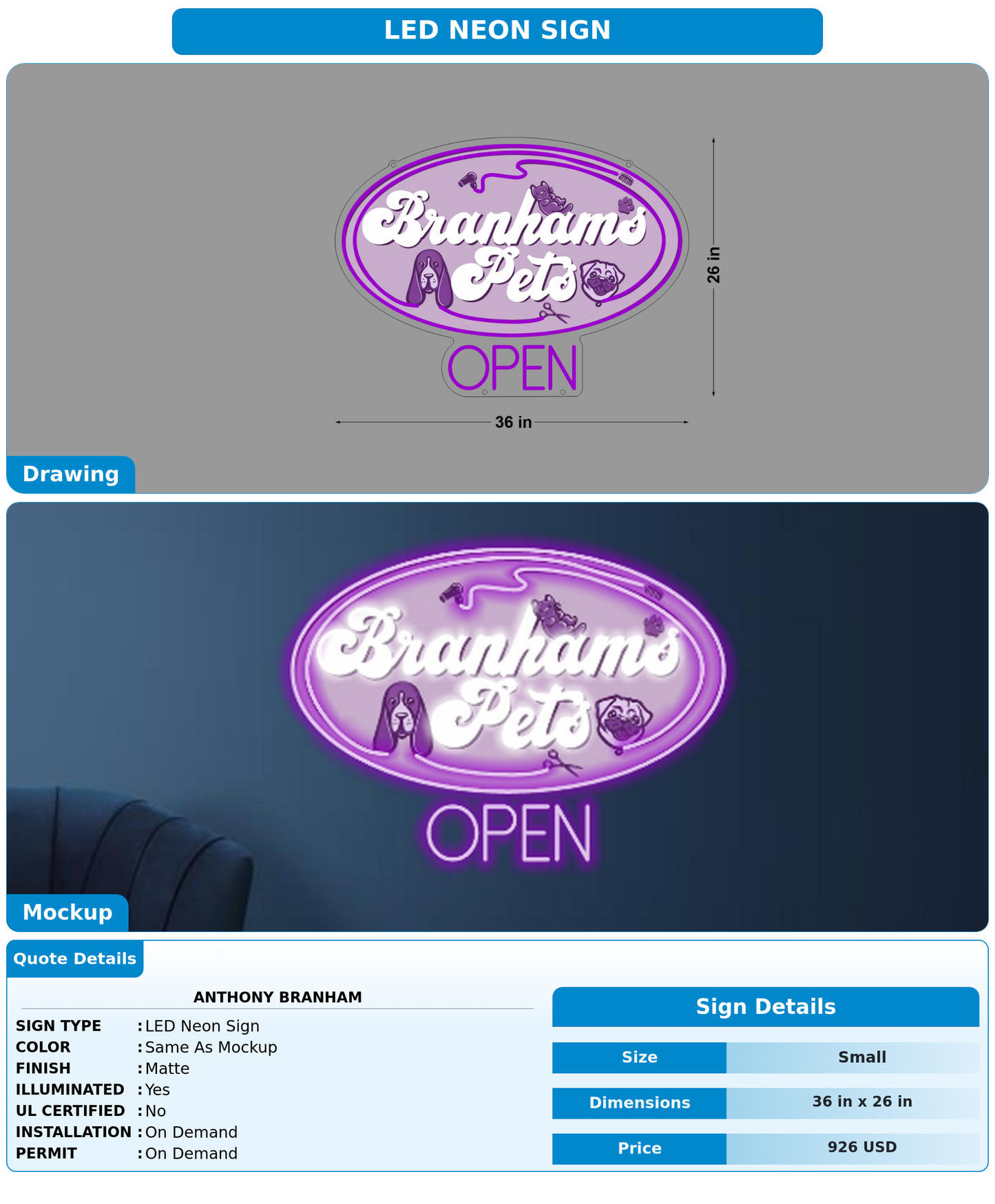 CUSTOM MOCKUP SIGN FOR Anthony Branham
