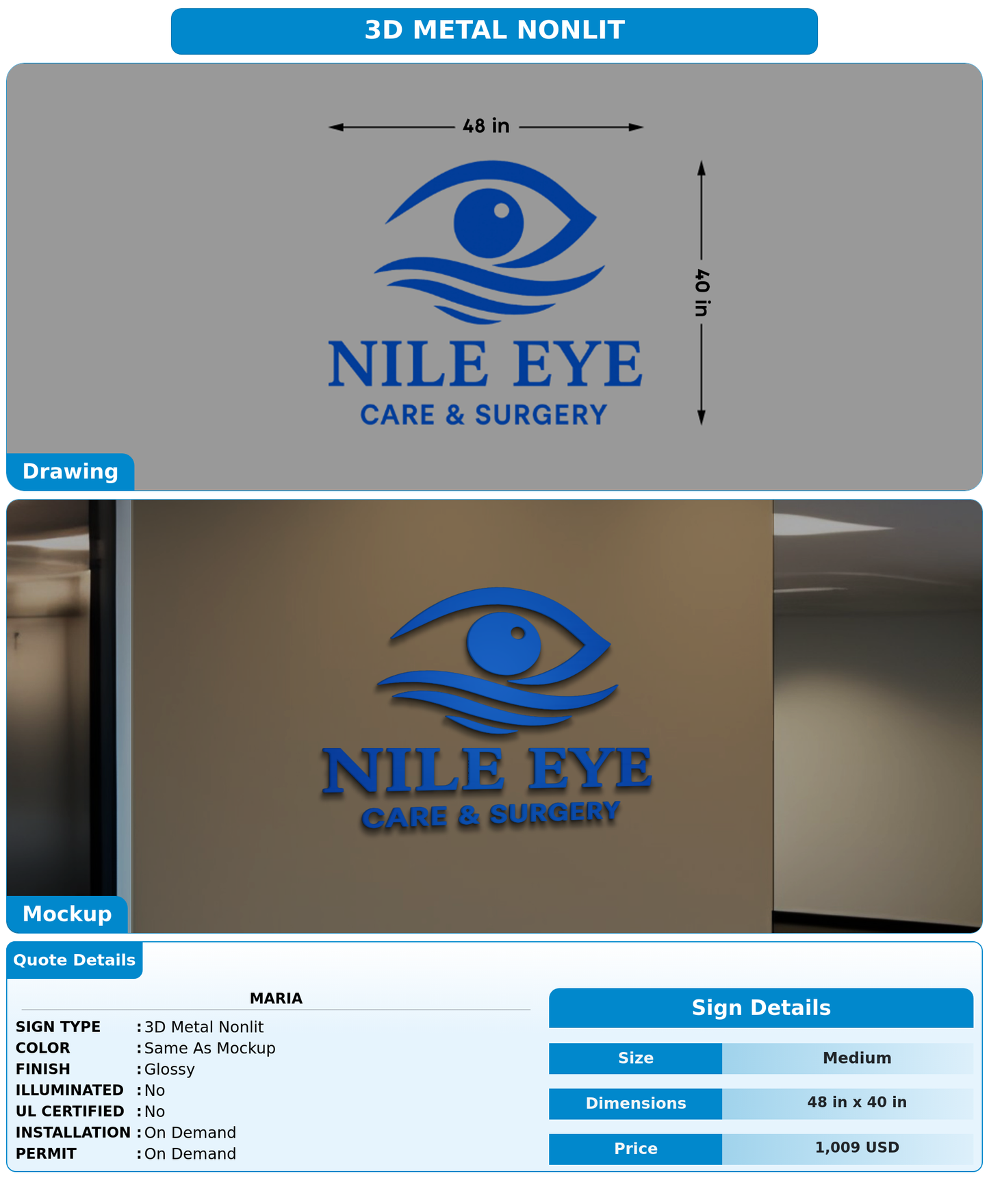 CUSTOM MOCKUP SIGN FOR Maria