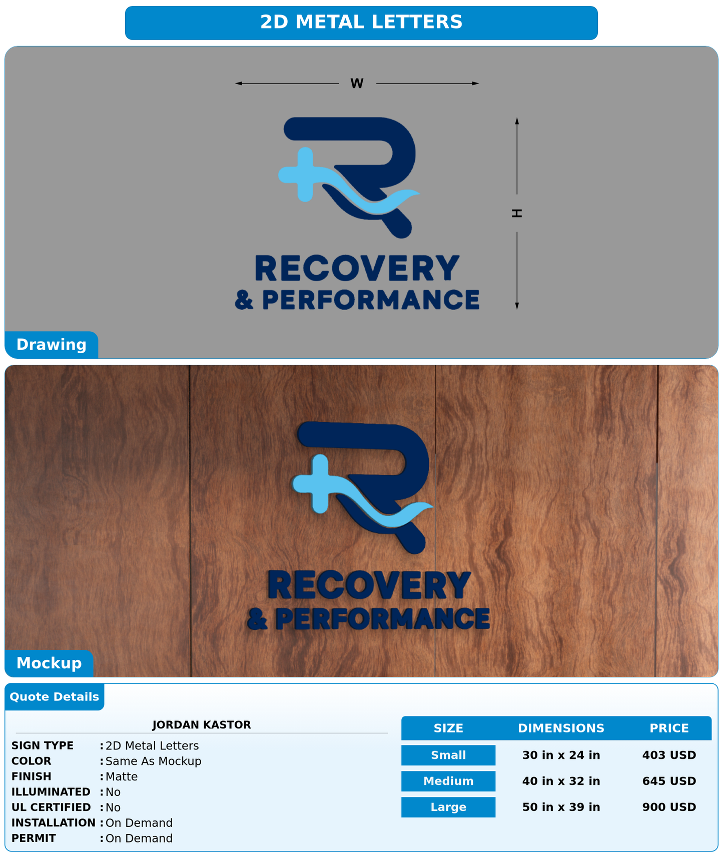 CUSTOM MOCKUP SIGN FOR Jordan Kastor