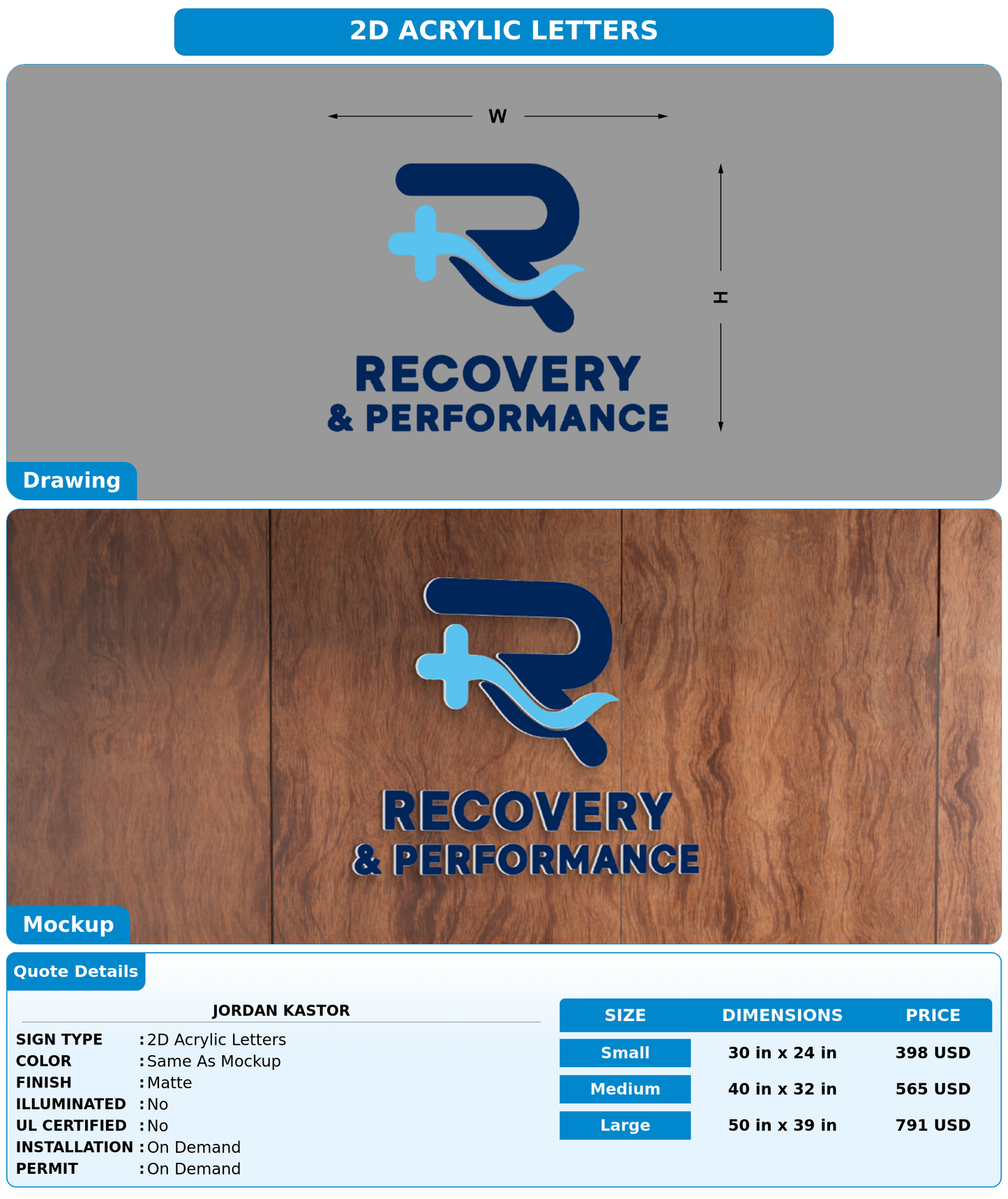 CUSTOM MOCKUP SIGN FOR Jordan Kastor