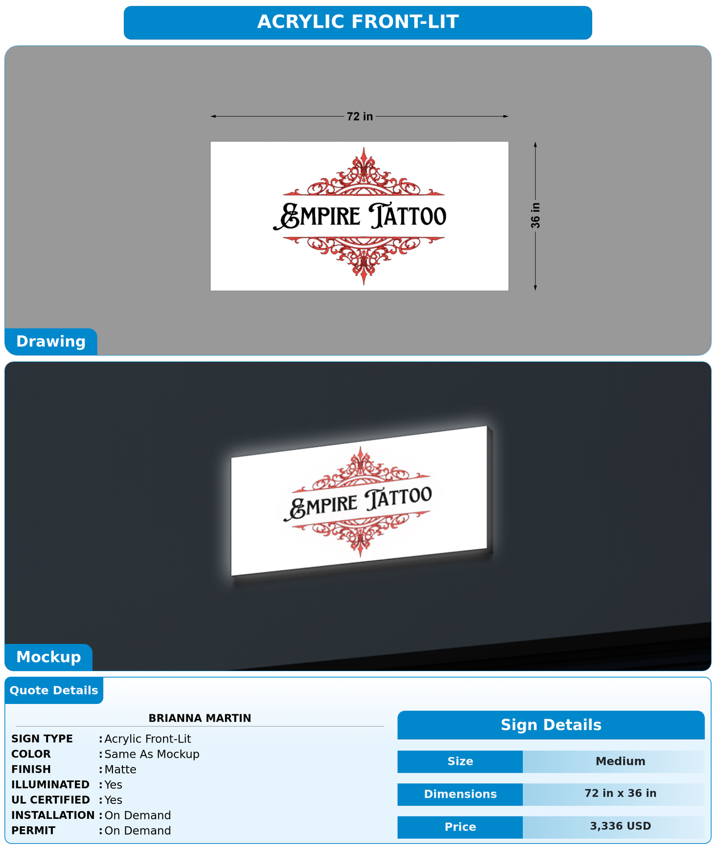 CUSTOM MOCKUP SIGN FOR Brianna Martin
