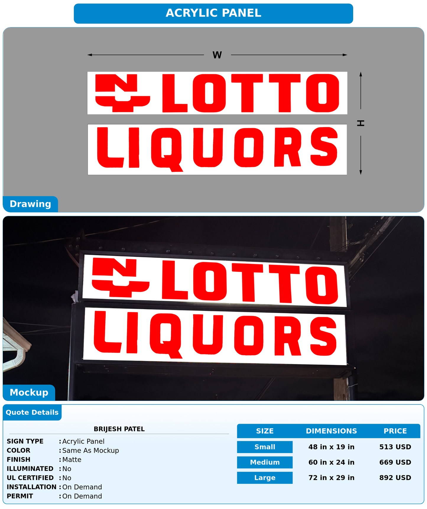 CUSTOM MOCKUP SIGN FOR Brijesh Patel