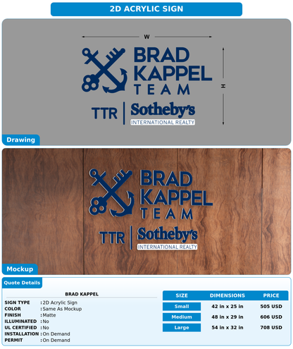 CUSTOM MOCKUP SIGN FOR Brad Kappel
