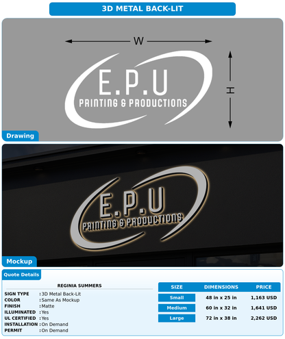 CUSTOM MOCKUP SIGN FOR Reginia Summers