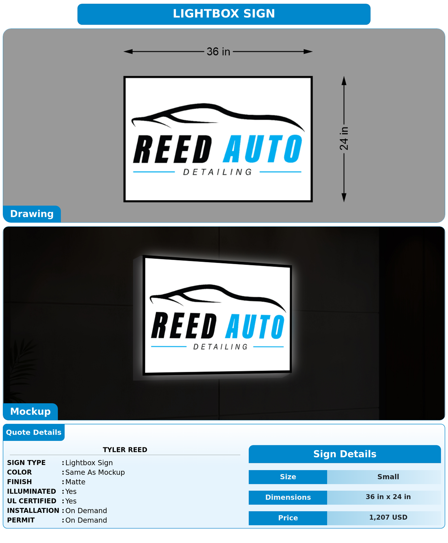 CUSTOM MOCKUP SIGN FOR Tyler Reed