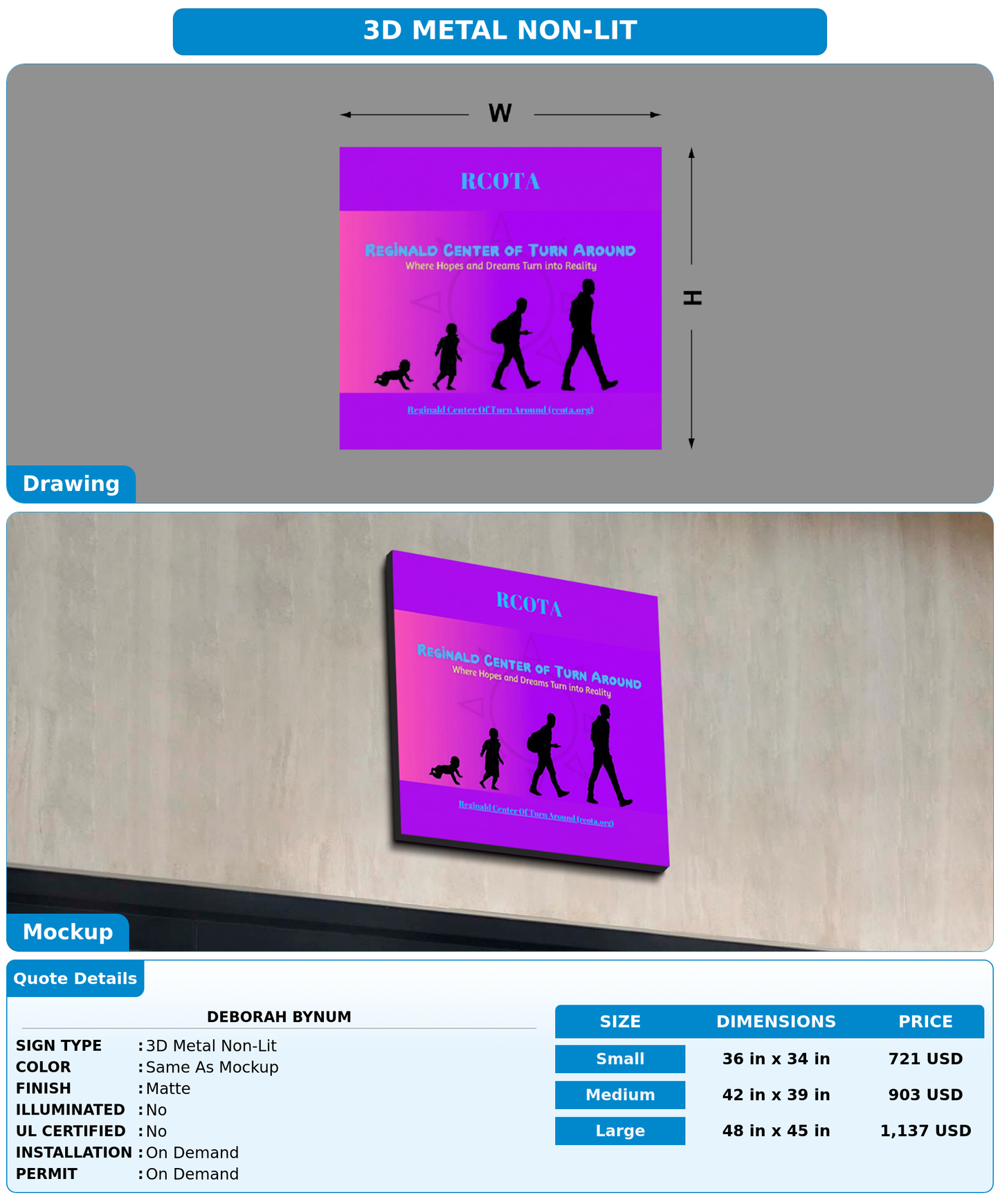 CUSTOM MOCKUP SIGN FOR Deborah   Bynum