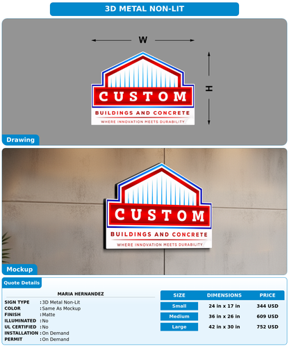 CUSTOM MOCKUP SIGN FOR Maria Hernandez