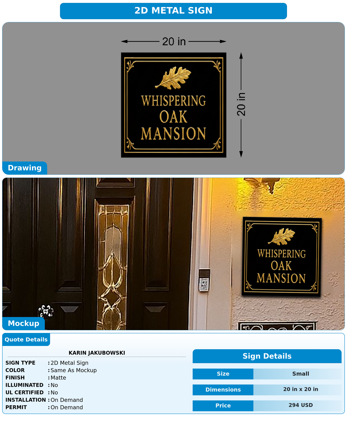 CUSTOM MOCKUP SIGN FOR Karin Jakubowski