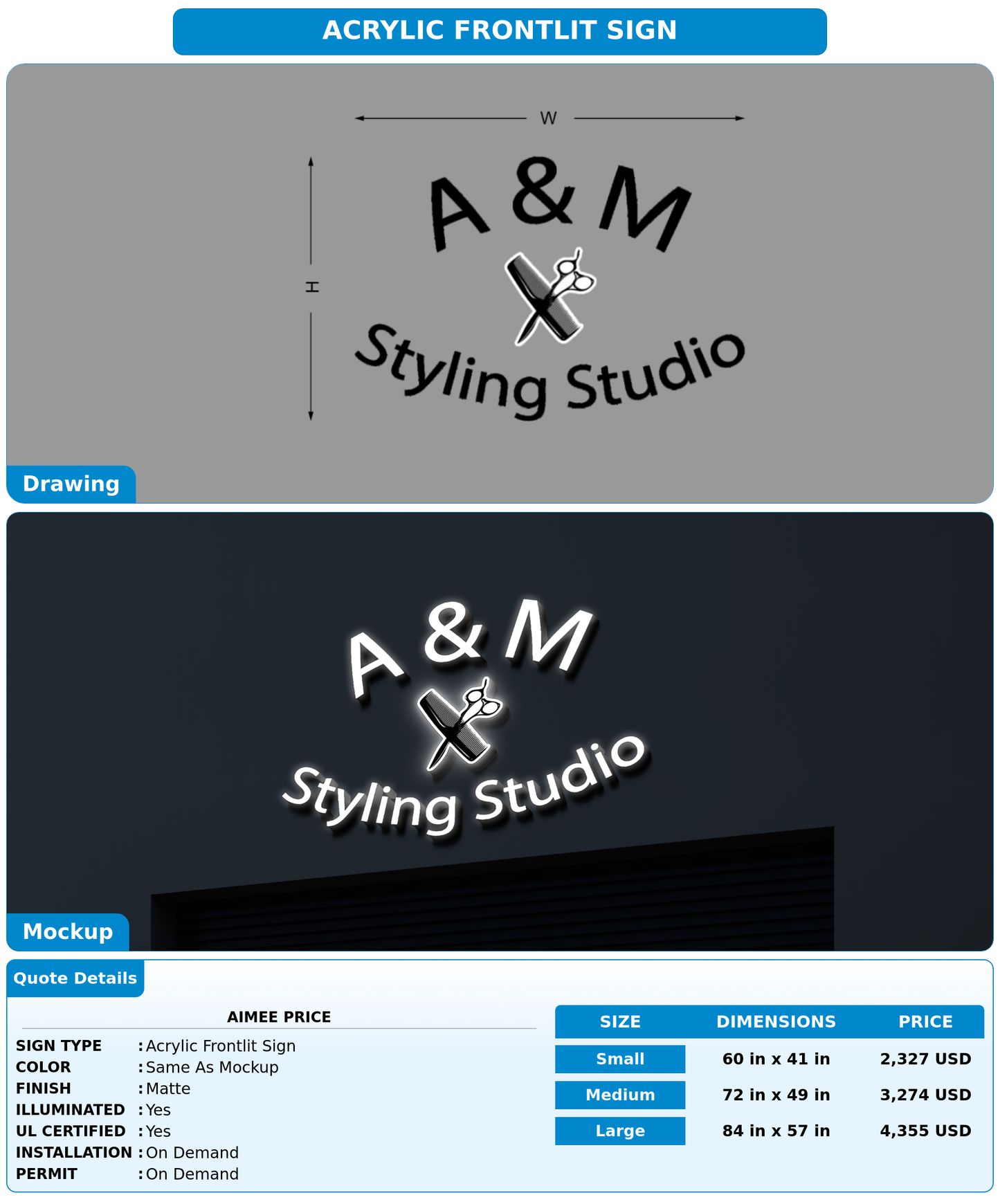 CUSTOM MOCKUP SIGN FOR Aimee Price