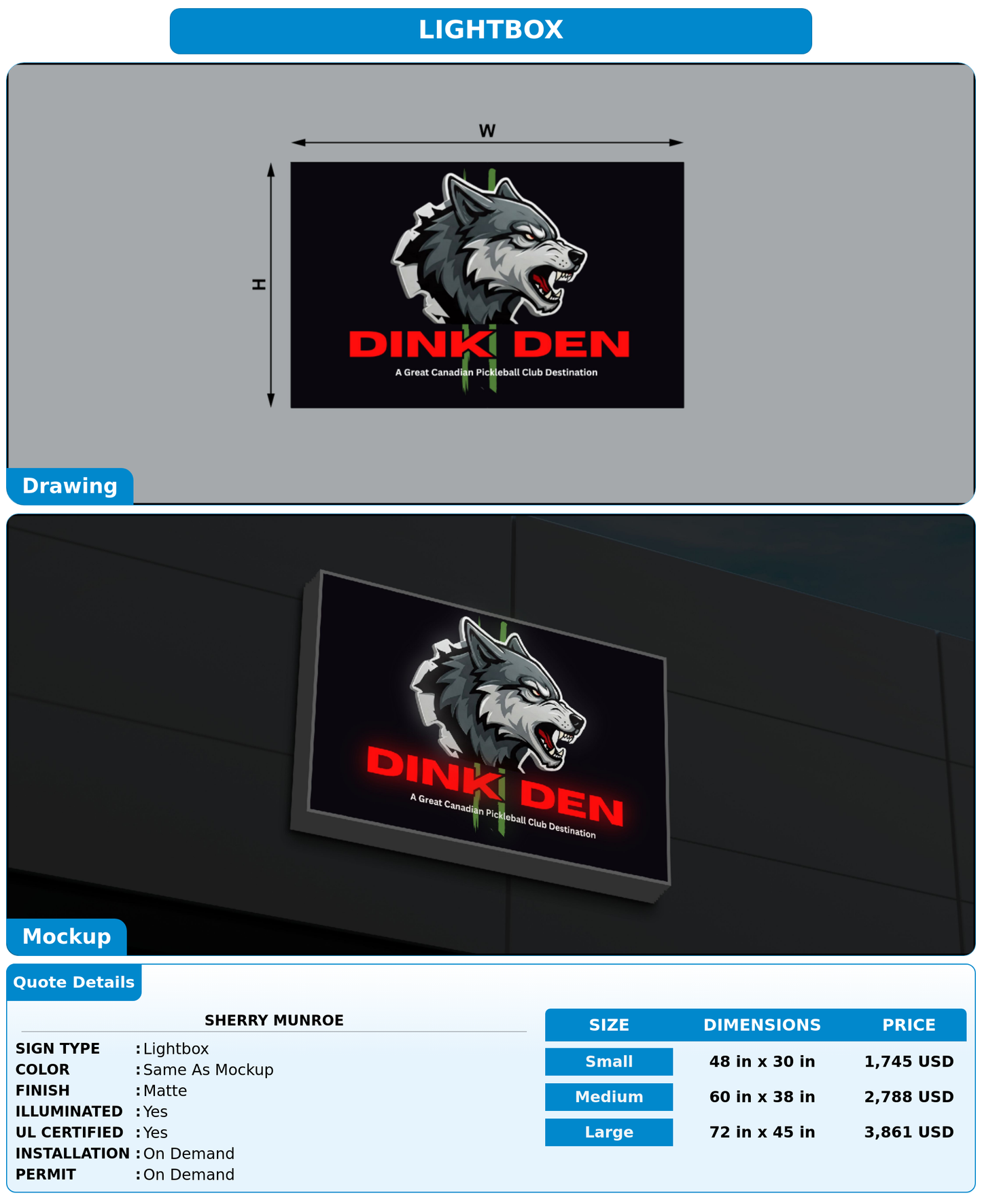 CUSTOM MOCKUP SIGN FOR Sherry Munroe