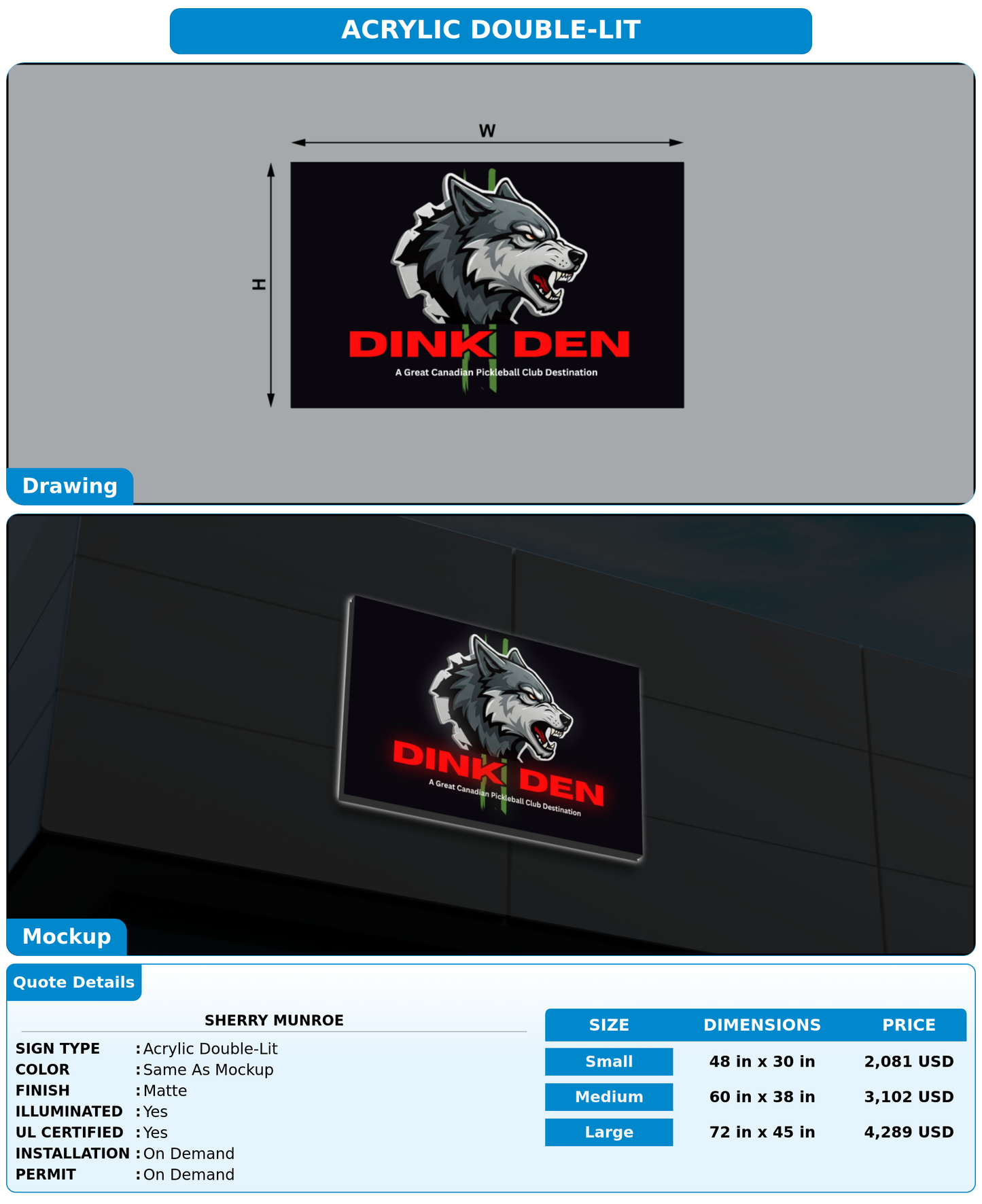 CUSTOM MOCKUP SIGN FOR Sherry Munroe