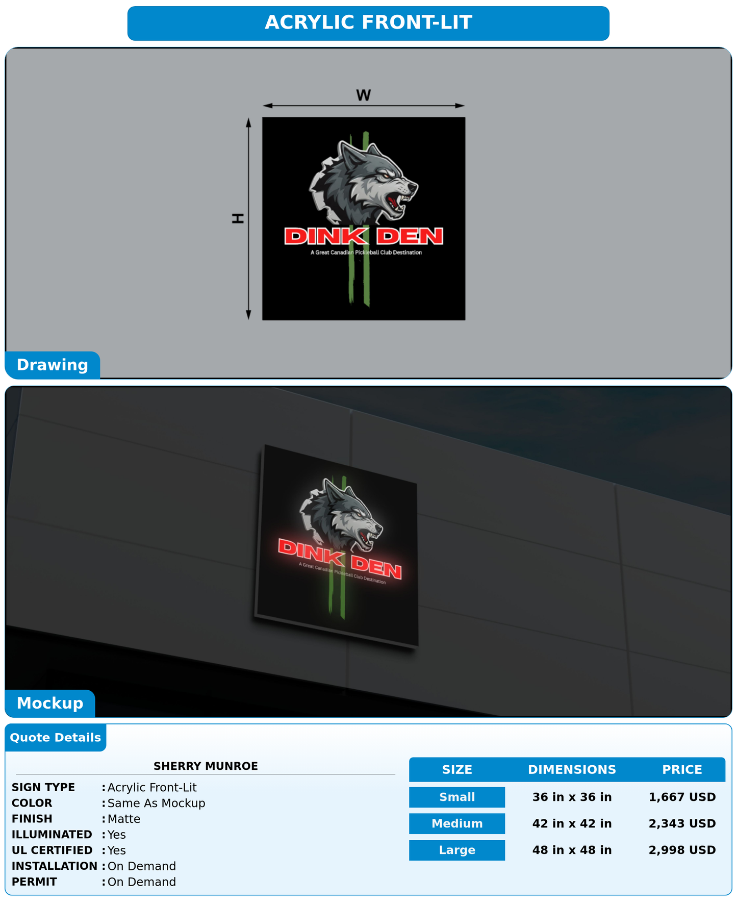 CUSTOM MOCKUP SIGN FOR Sherry Munroe