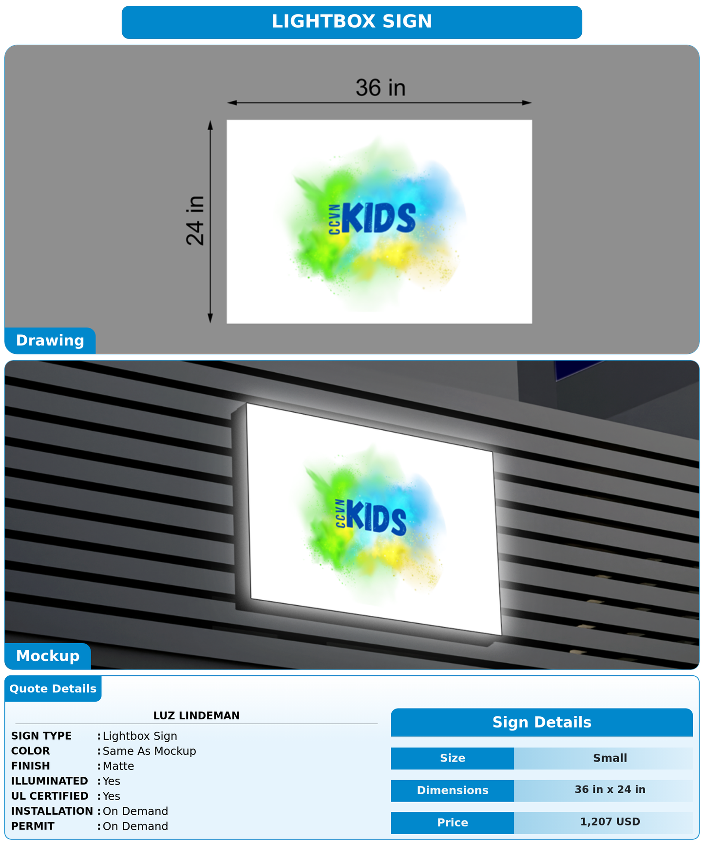 CUSTOM MOCKUP SIGN FOR Luz Lindeman