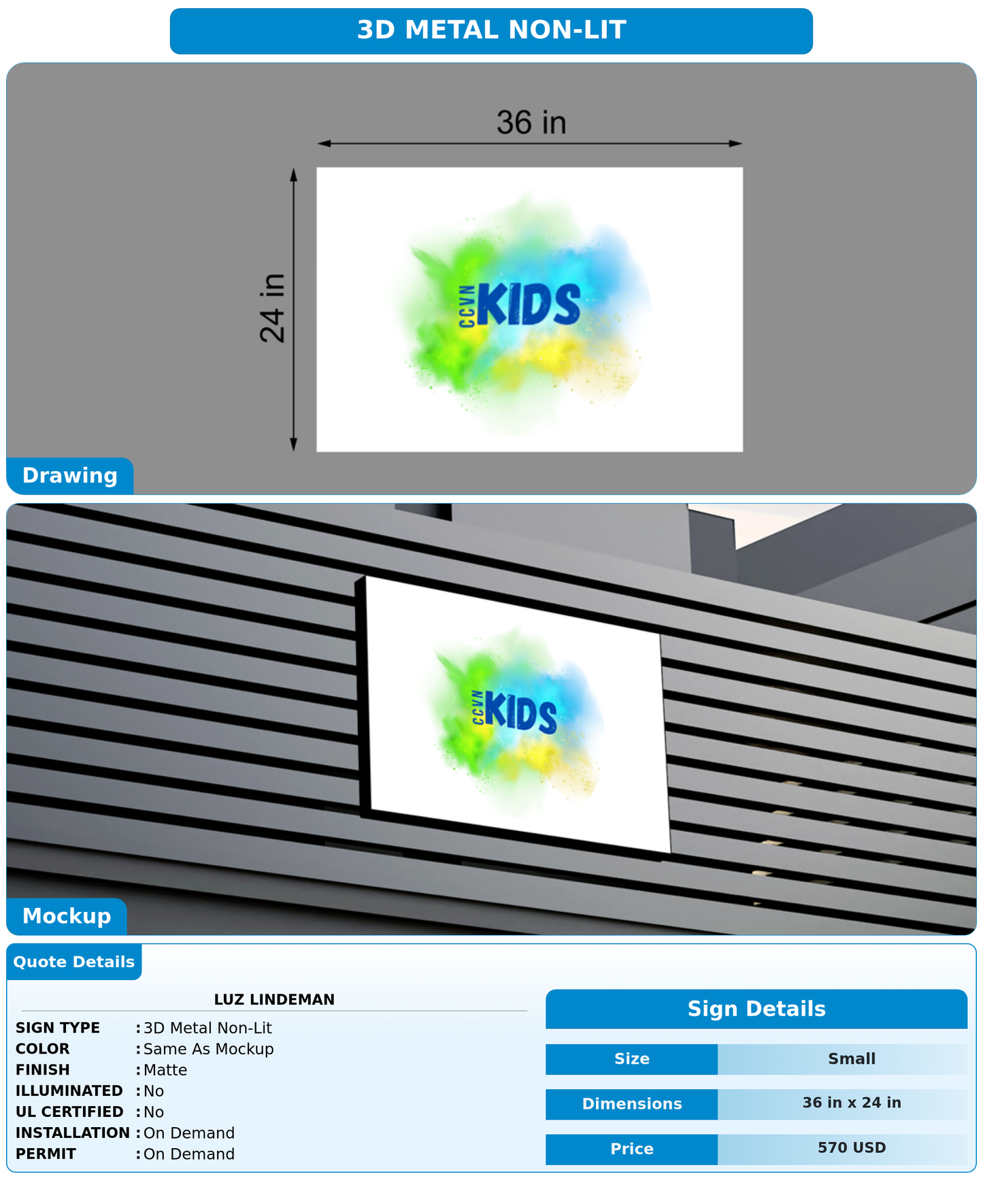 CUSTOM MOCKUP SIGN FOR Luz Lindeman