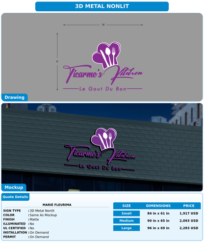 CUSTOM MOCKUP SIGN FOR Marié fleurima
