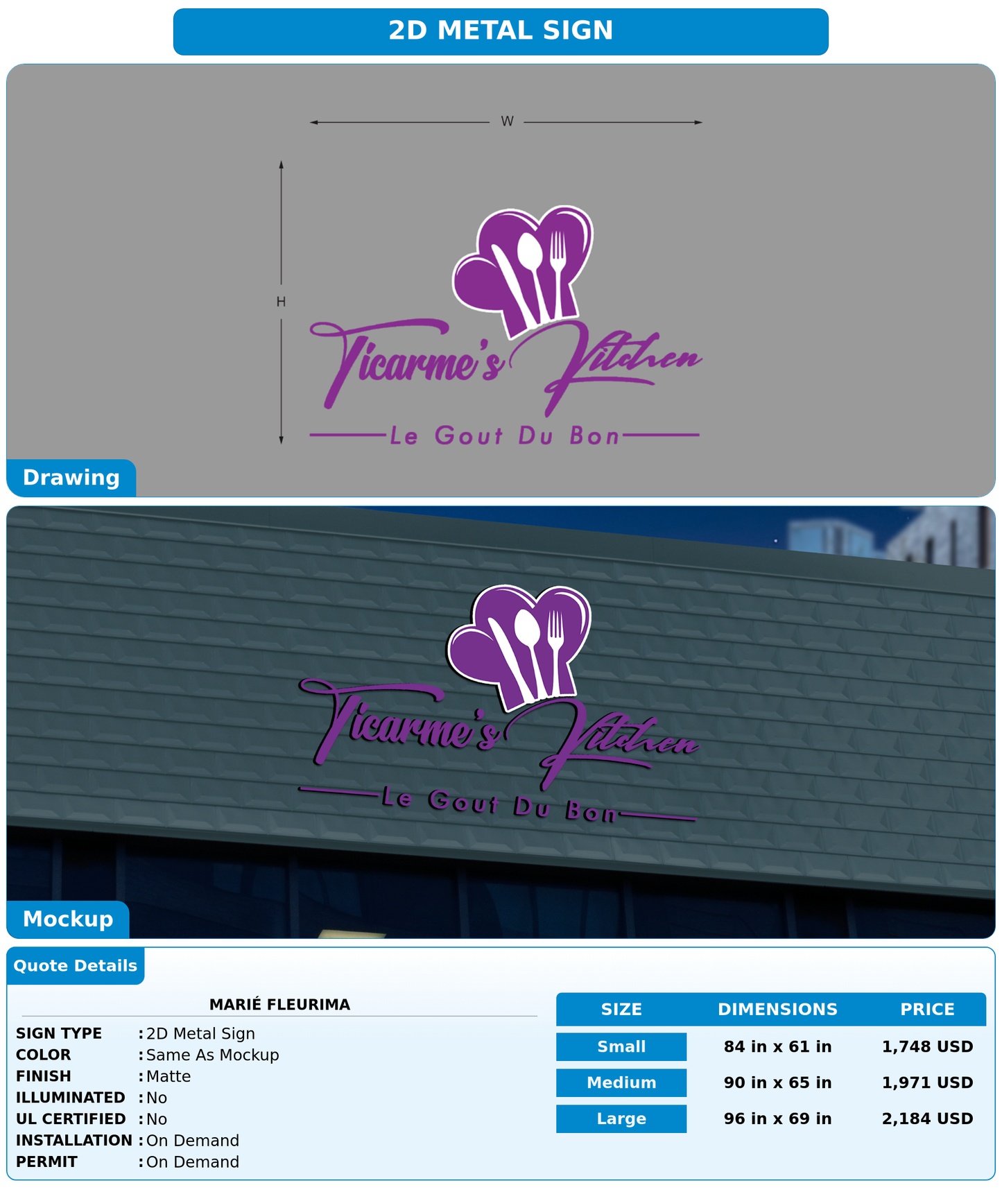 CUSTOM MOCKUP SIGN FOR Marié fleurima
