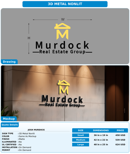 CUSTOM MOCKUP SIGN FOR Josh murdock