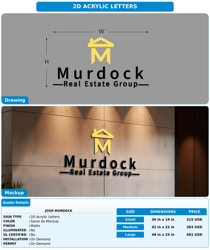 CUSTOM MOCKUP SIGN FOR Josh murdock