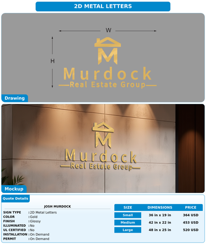 CUSTOM MOCKUP SIGN FOR Josh murdock