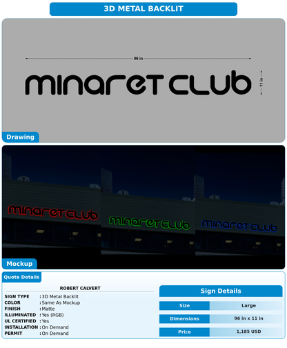 CUSTOM MOCKUP SIGN FOR Robert Calvert