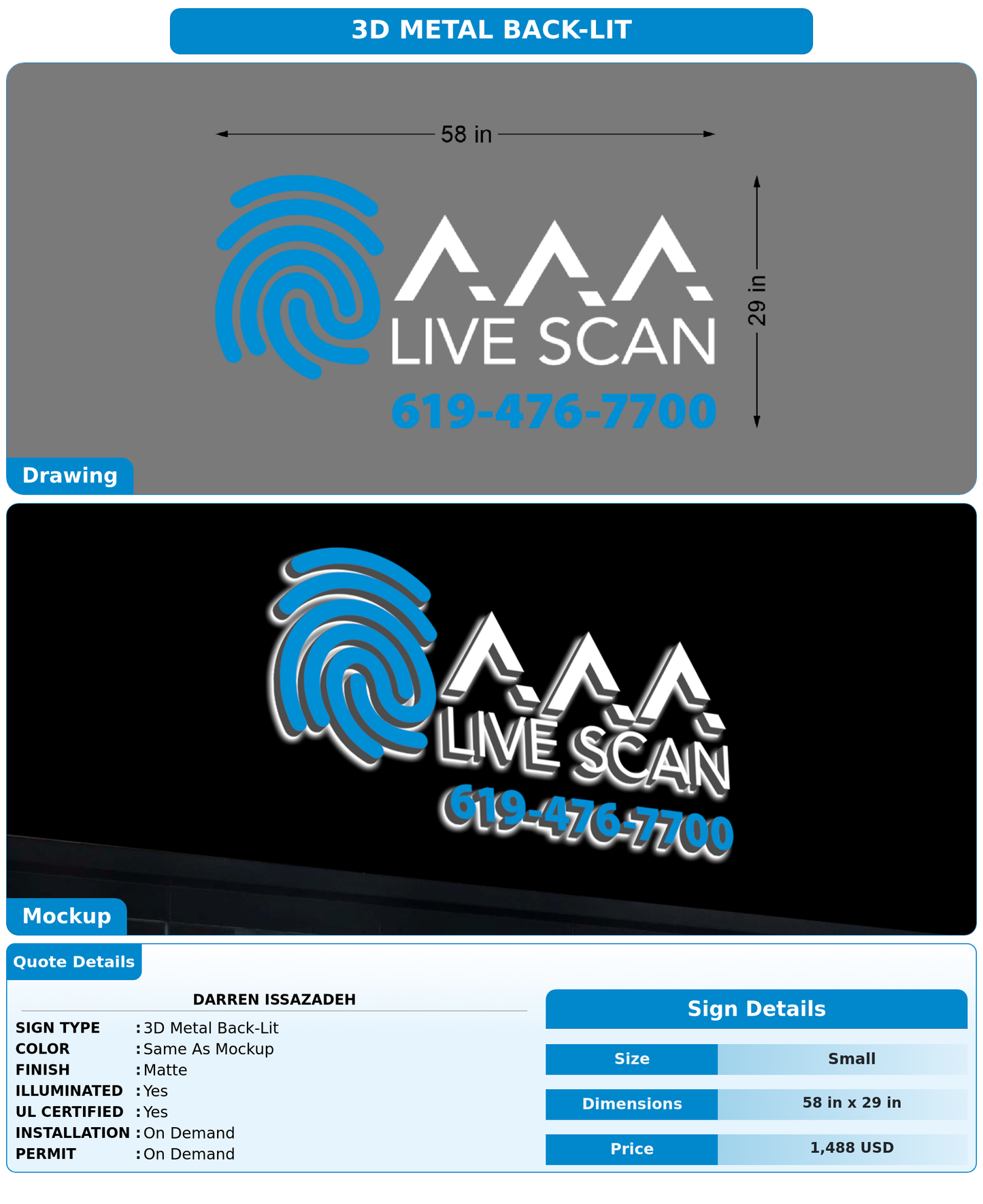 CUSTOM MOCKUP SIGN FOR Darren Issazadeh